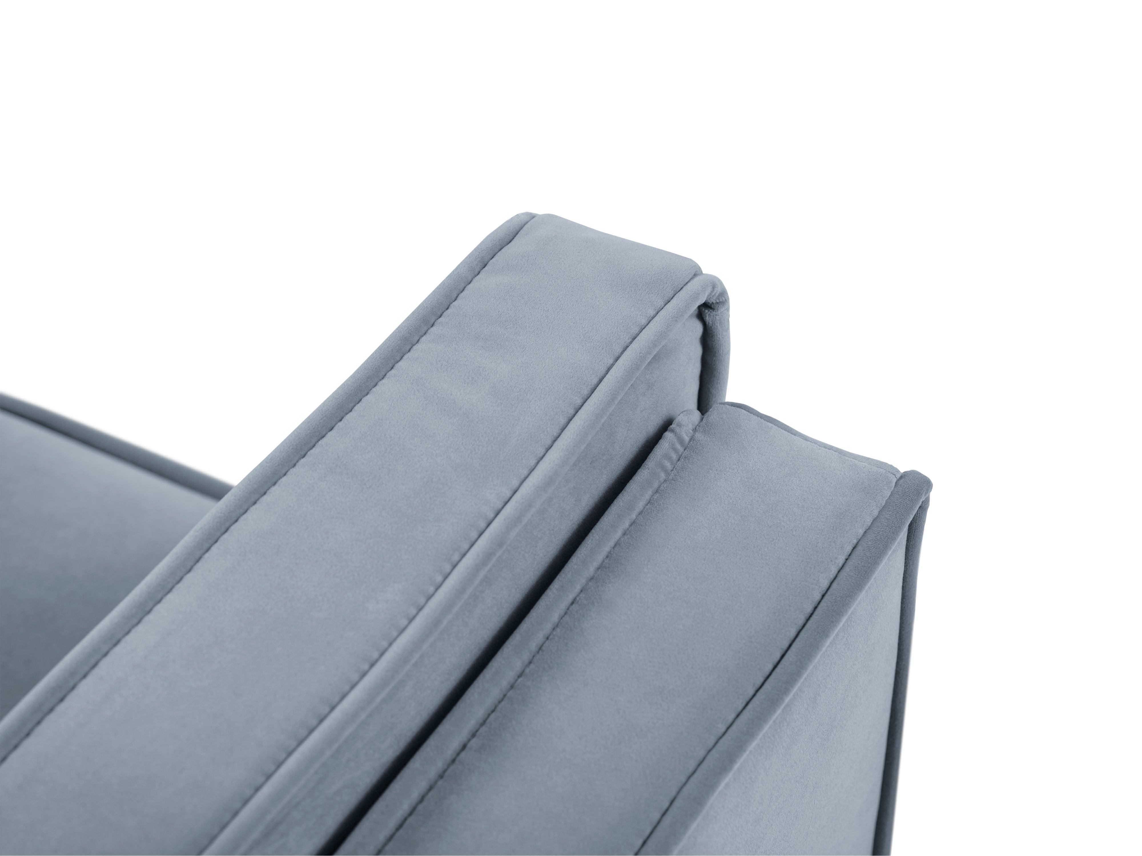 Sofa aksamitna 4-osobowa LUIS jasnoniebieski z czarną podstawą Milo Casa Eye on Design
