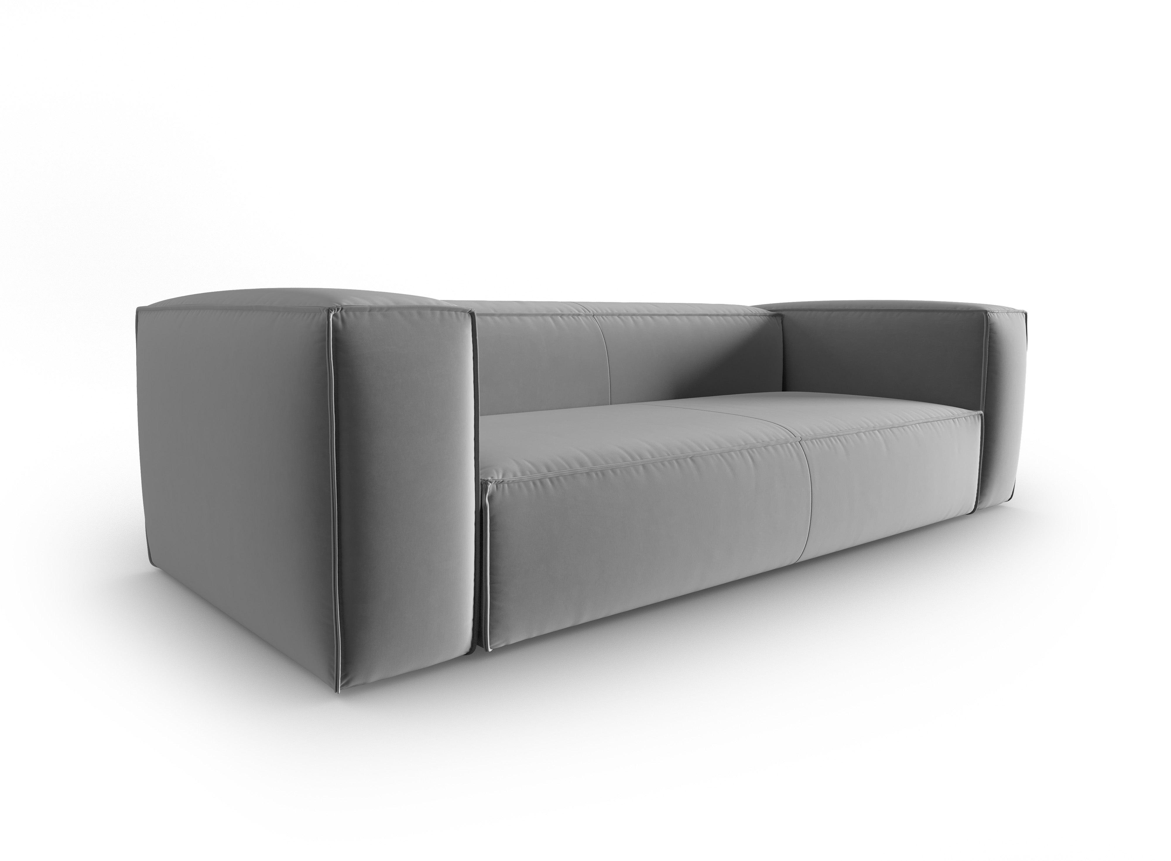 Sofa aksamitna 4-osobowa MACKAY jasnoszary Cosmopolitan Design Eye on Design