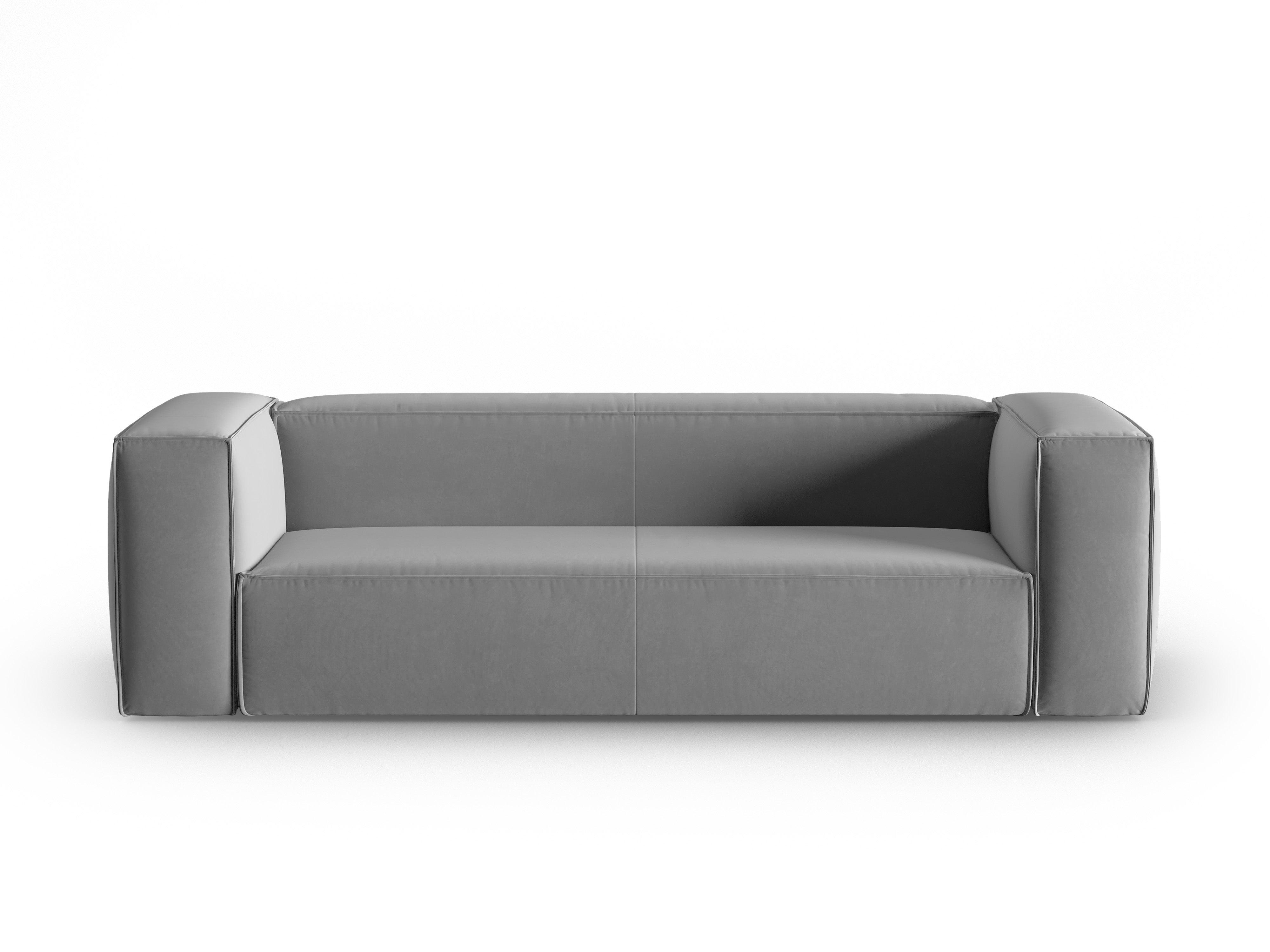 Sofa aksamitna 4-osobowa MACKAY jasnoszary Cosmopolitan Design Eye on Design