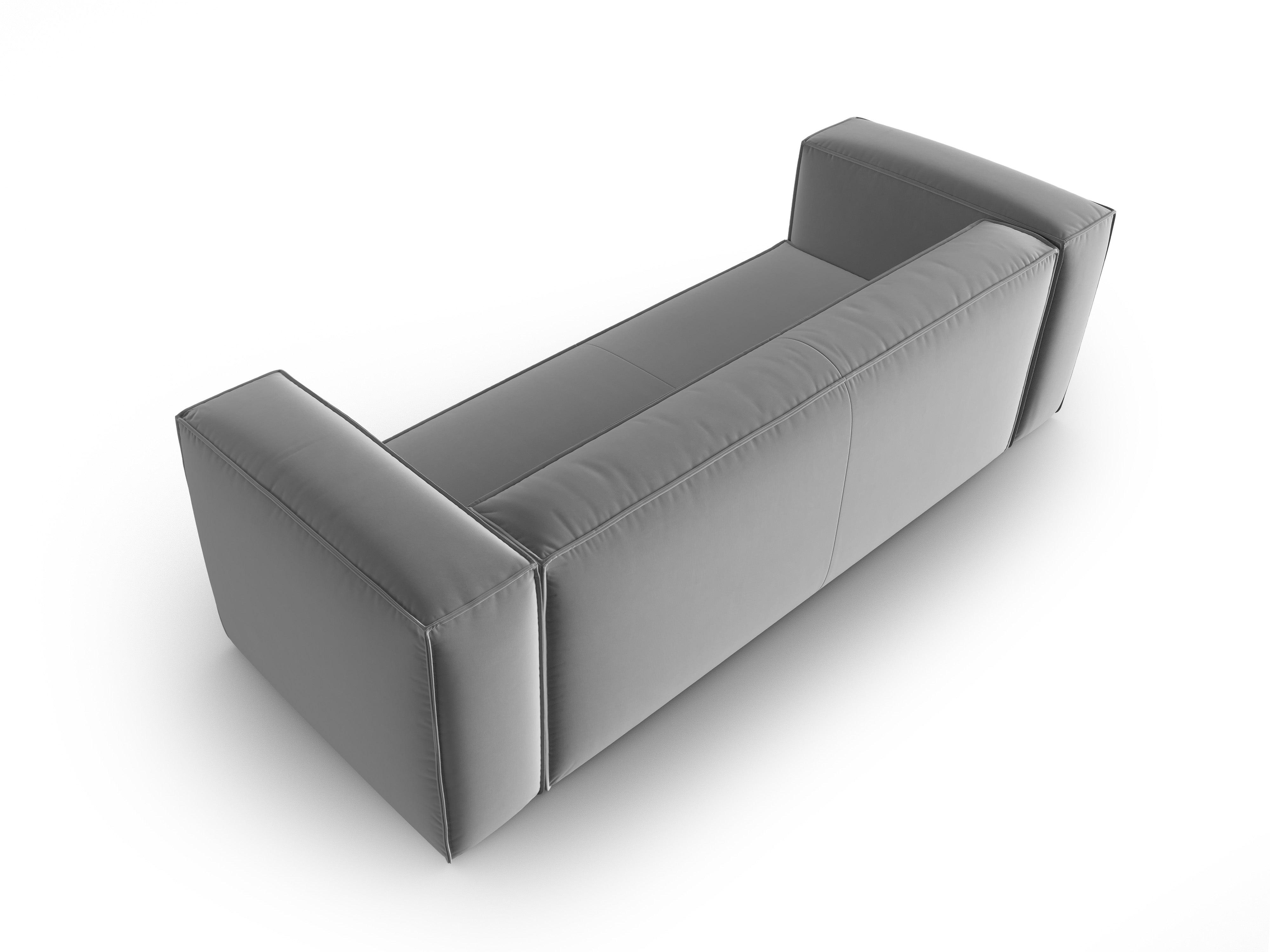 Sofa aksamitna 4-osobowa MACKAY jasnoszary Cosmopolitan Design Eye on Design