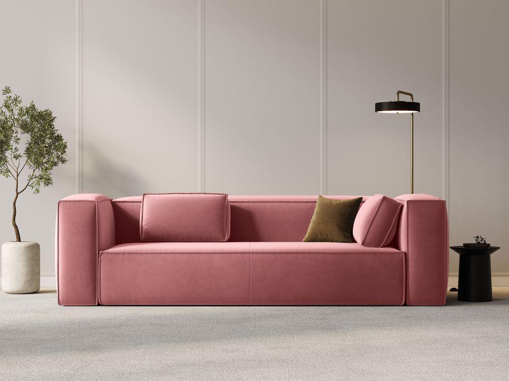 Sofa aksamitna 4-osobowa MACKAY łososiowy Cosmopolitan Design Eye on Design