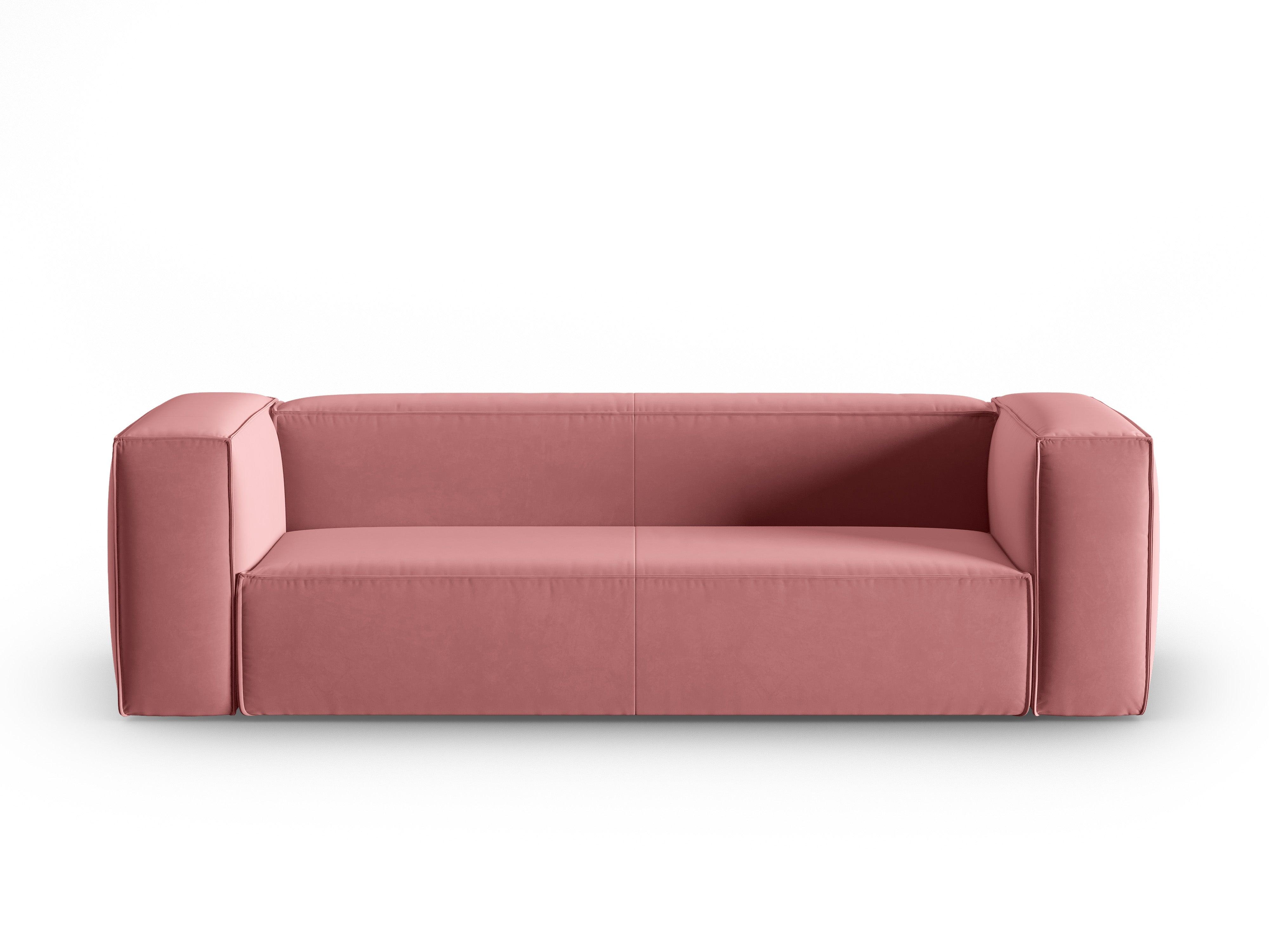 Sofa aksamitna 4-osobowa MACKAY łososiowy Cosmopolitan Design Eye on Design