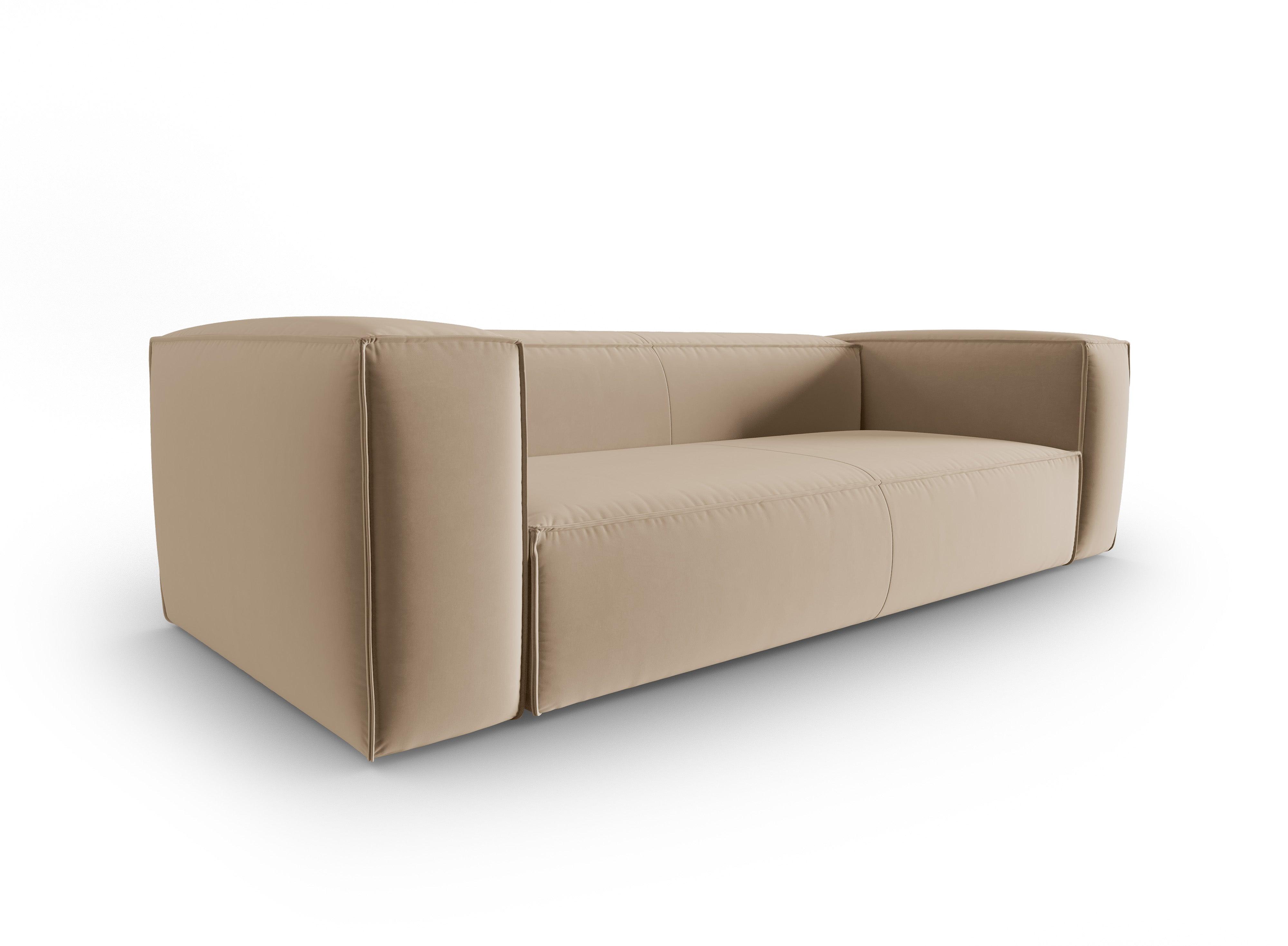 Sofa aksamitna 4-osobowa MACKAY piaskowy Cosmopolitan Design Eye on Design