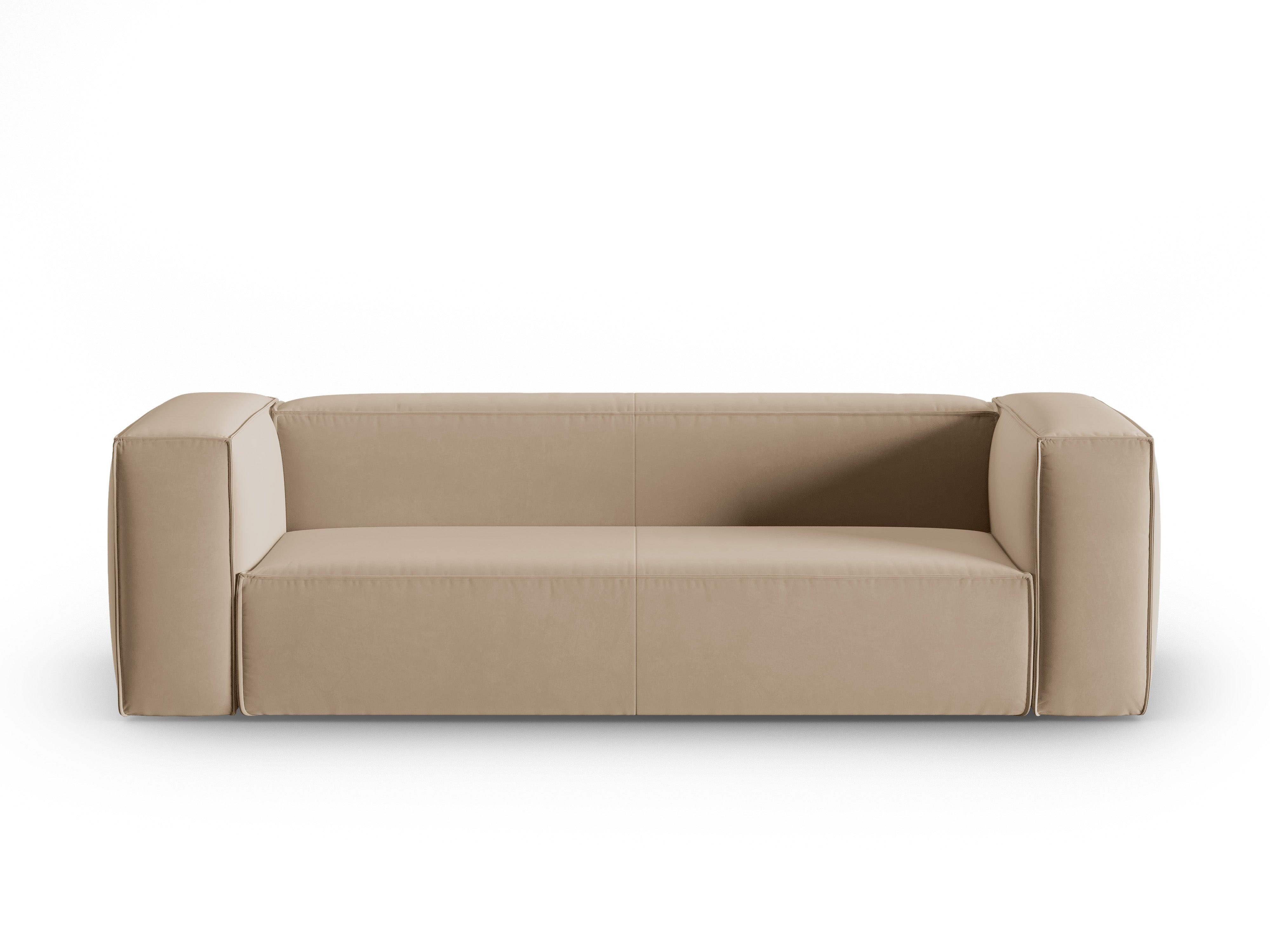 Sofa aksamitna 4-osobowa MACKAY piaskowy Cosmopolitan Design Eye on Design