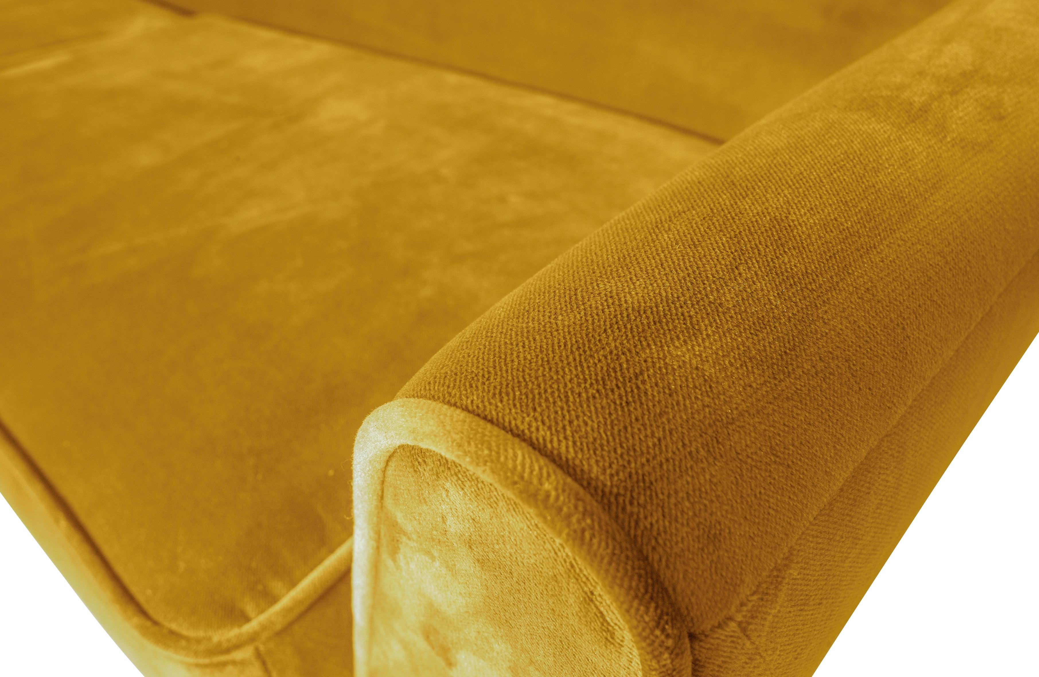 Sofa aksamitna 4-osobowa ROCCO musztardowy Woood Eye on Design