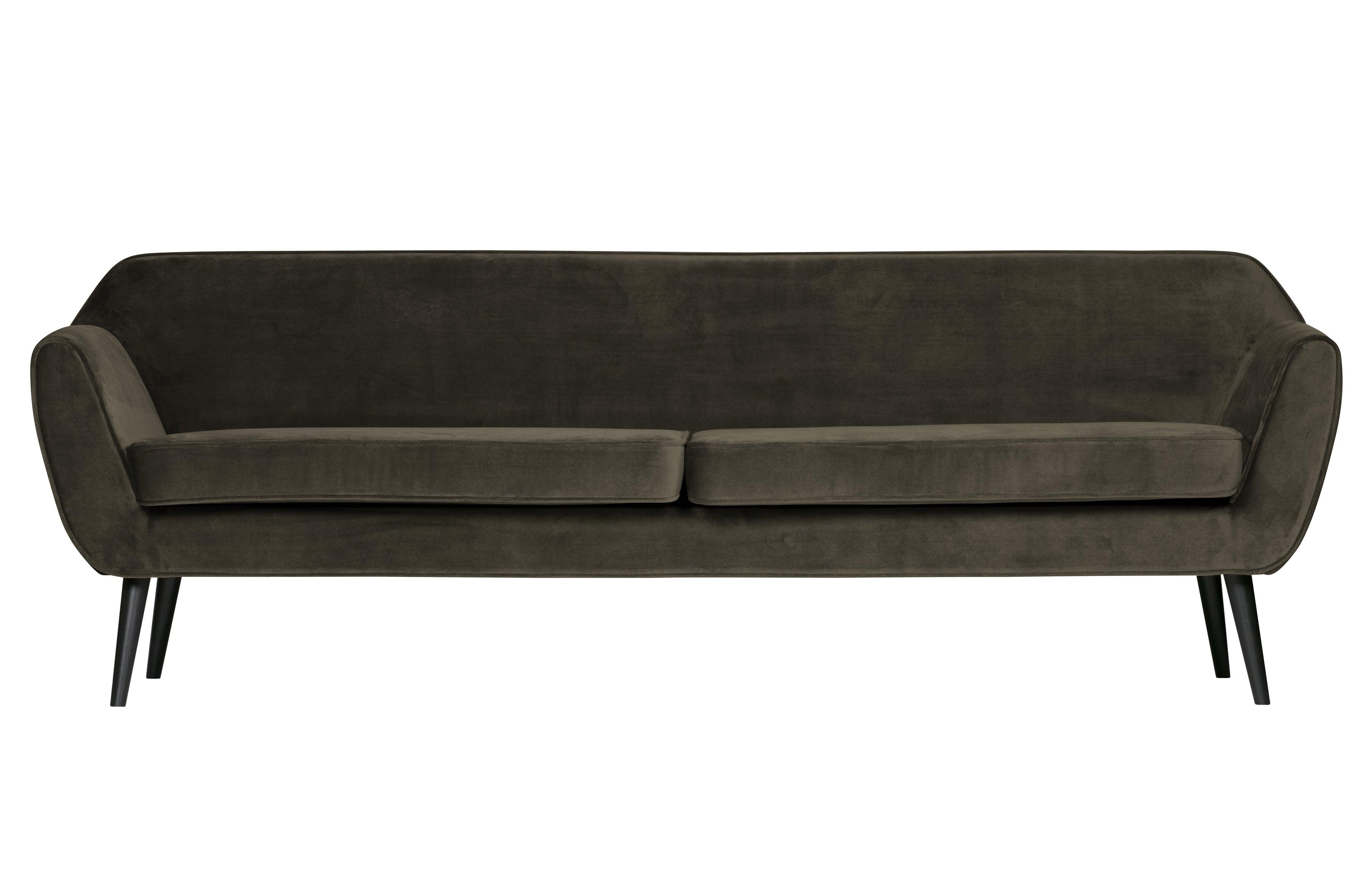Sofa aksamitna 4-osobowa ROCCO oliwkowy Woood Eye on Design