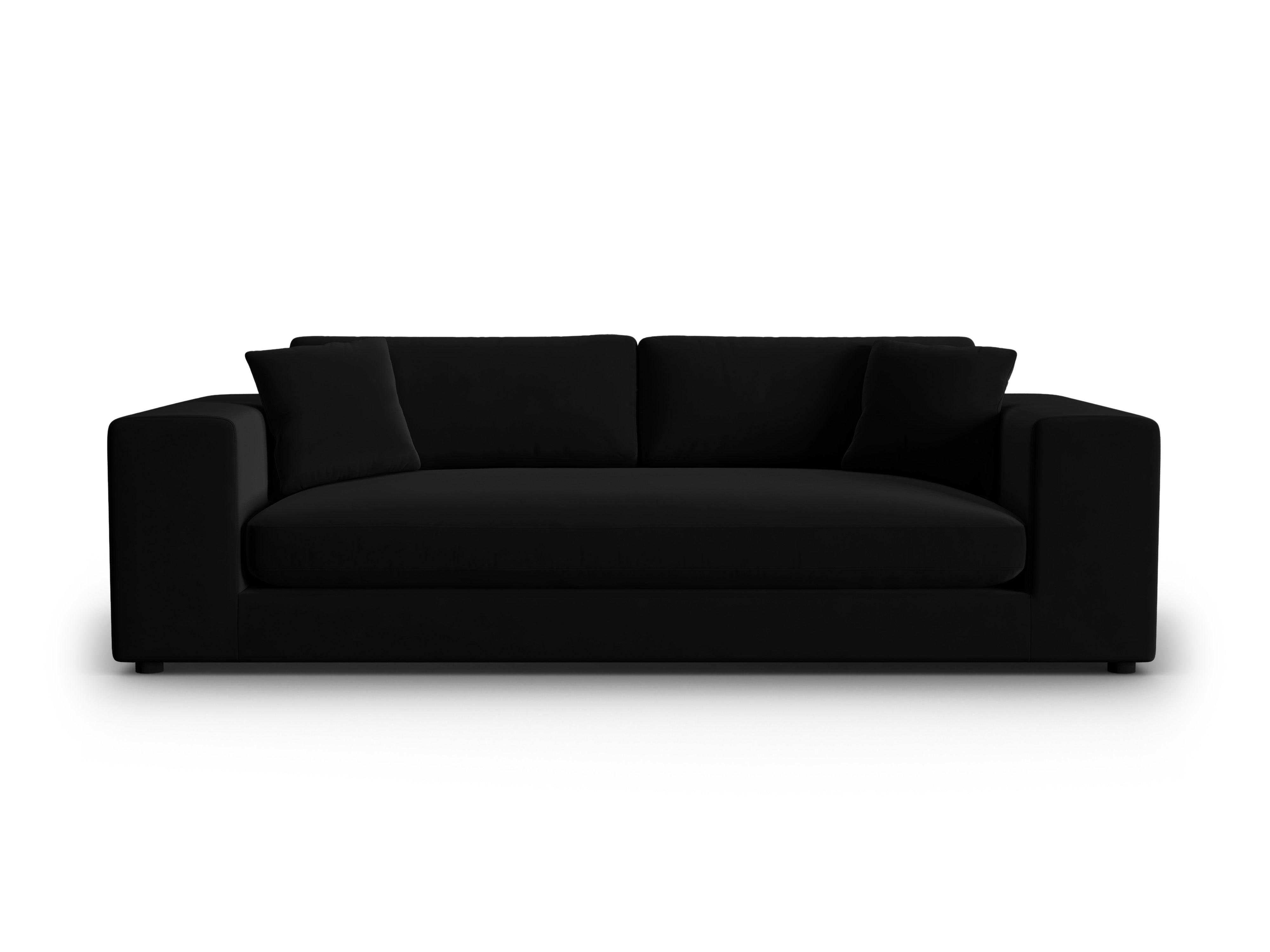 Sofa aksamitna 4-osobowa TENDANCE czarny CXL by Christian Lacroix Eye on Design