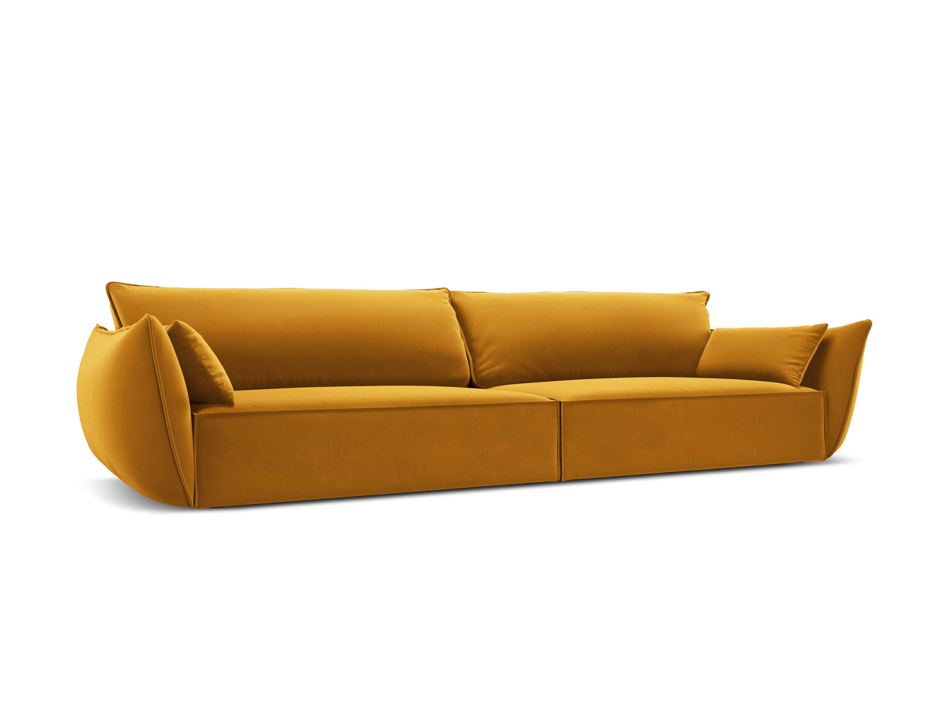 Sofa aksamitna 4-osobowa VANDA musztardowy Mazzini Sofas Eye on Design