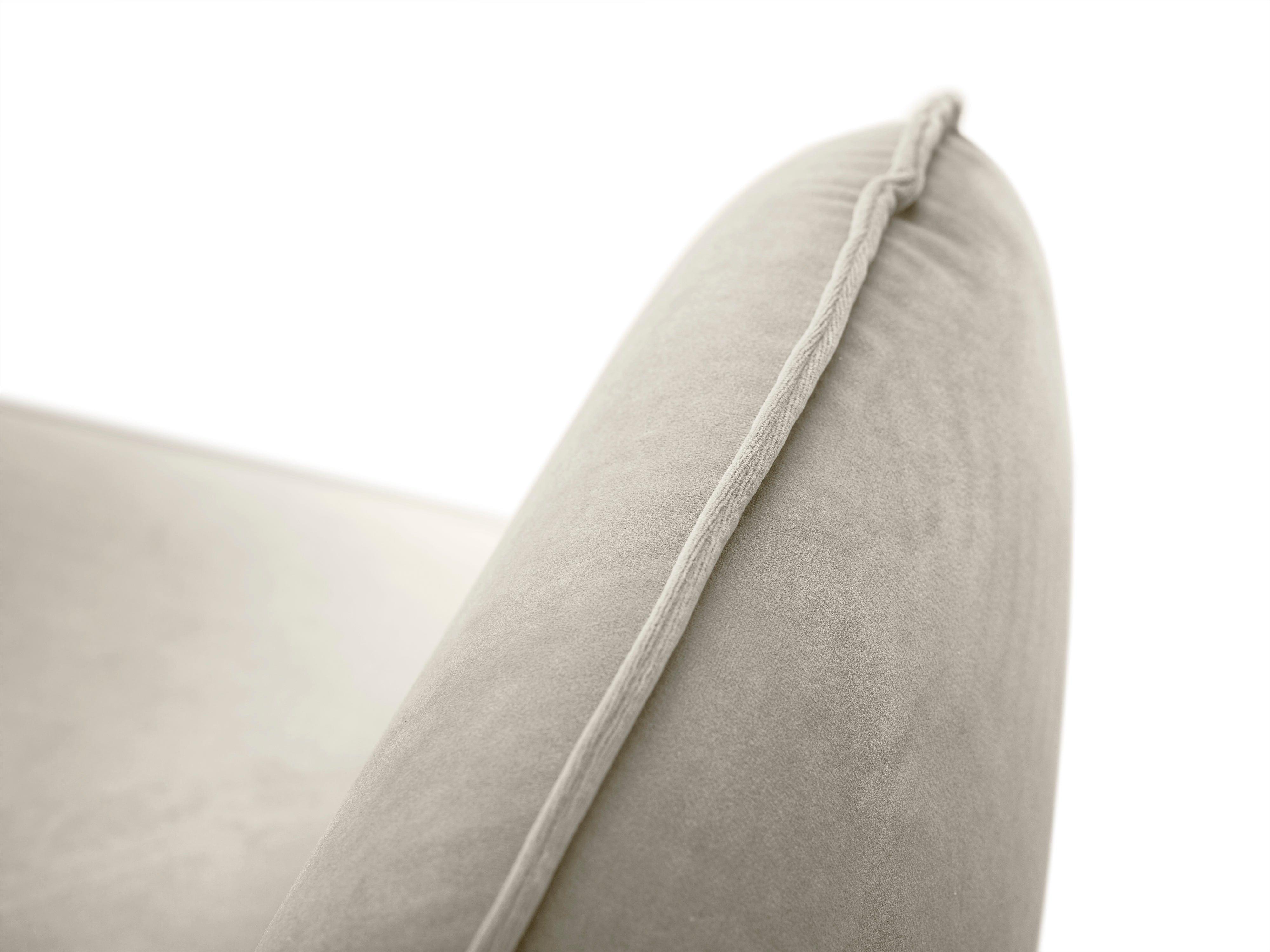 Sofa aksamitna 4-osobowa VIENNA beżowy z czarną podstawą Cosmopolitan Design Eye on Design
