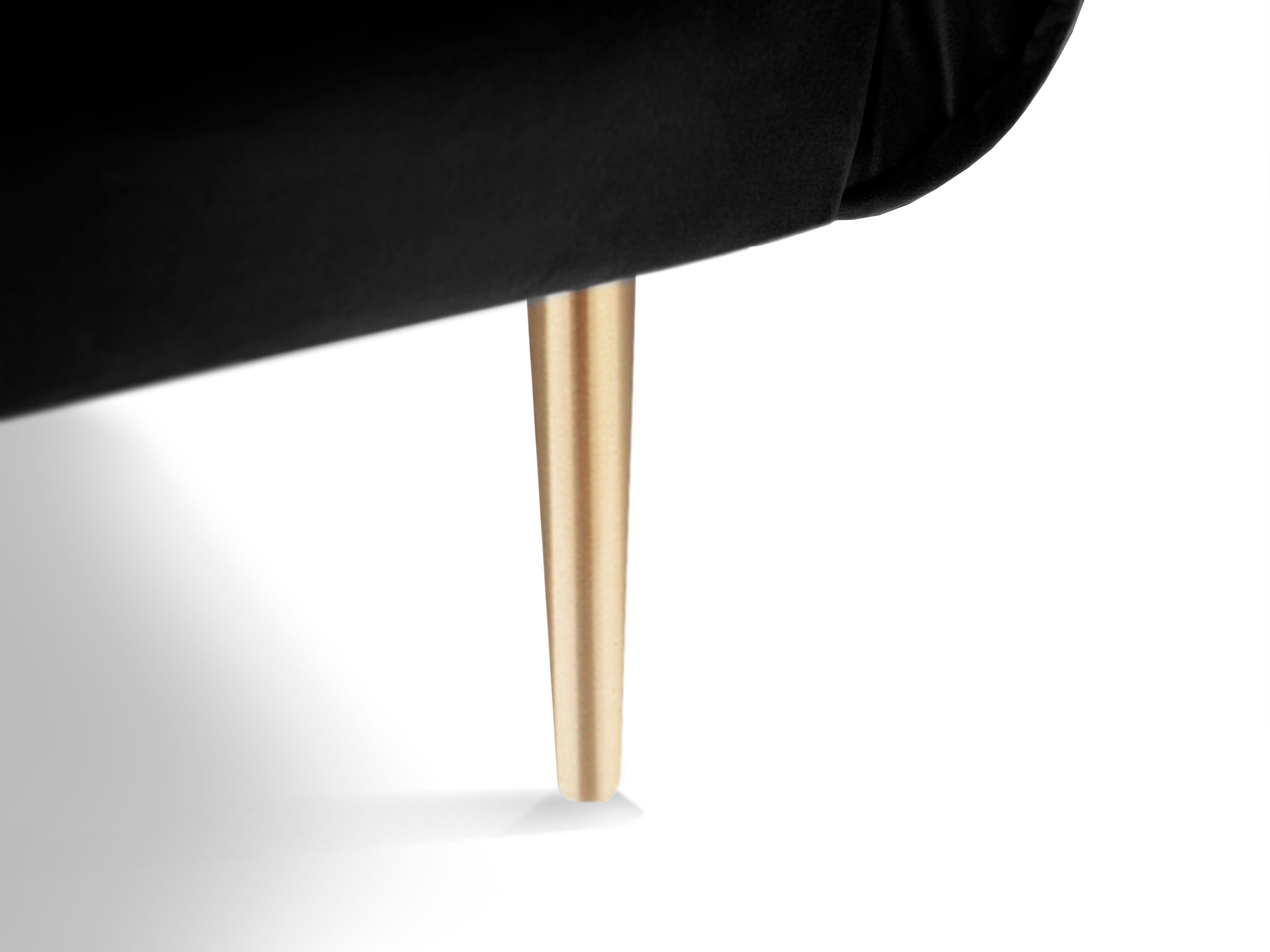 Sofa aksamitna 4-osobowa VIENNA czarny ze złotą podstawą Cosmopolitan Design Eye on Design