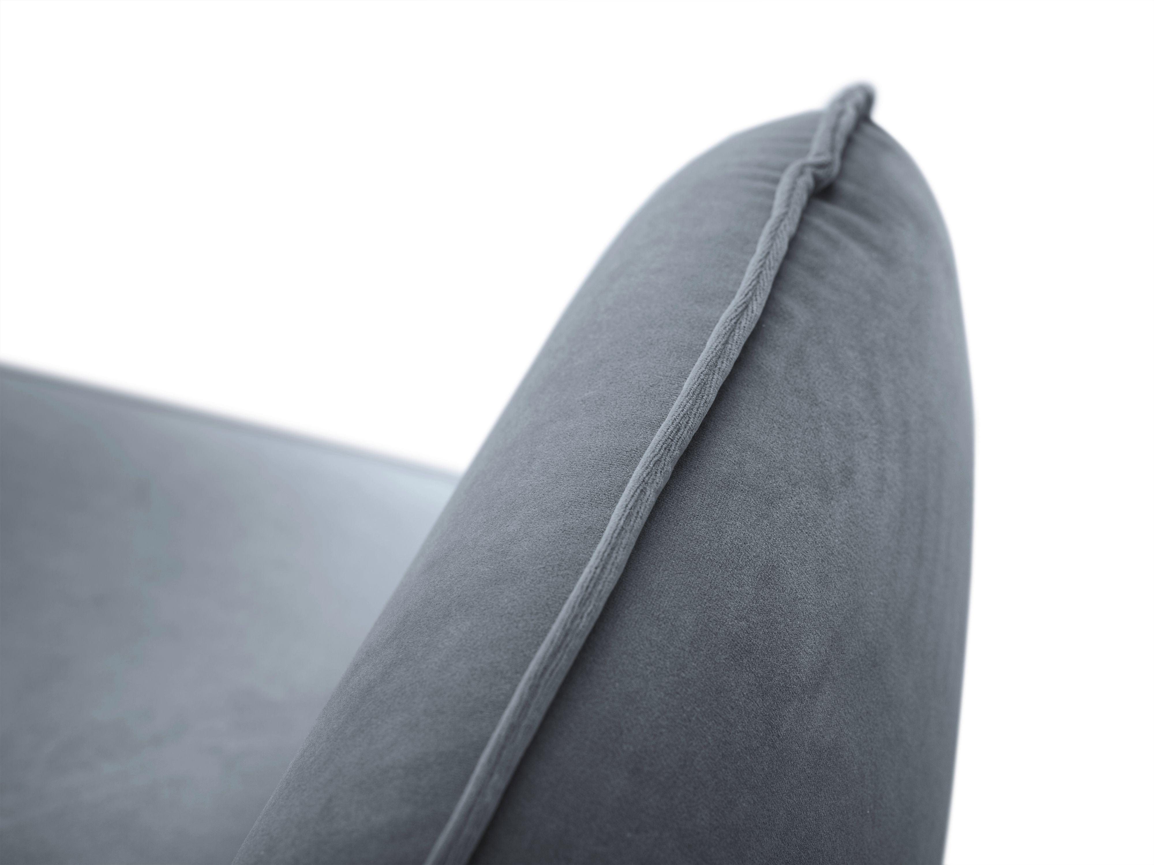 Sofa aksamitna 4-osobowa VIENNA szary ze złotą podstawą Cosmopolitan Design Eye on Design