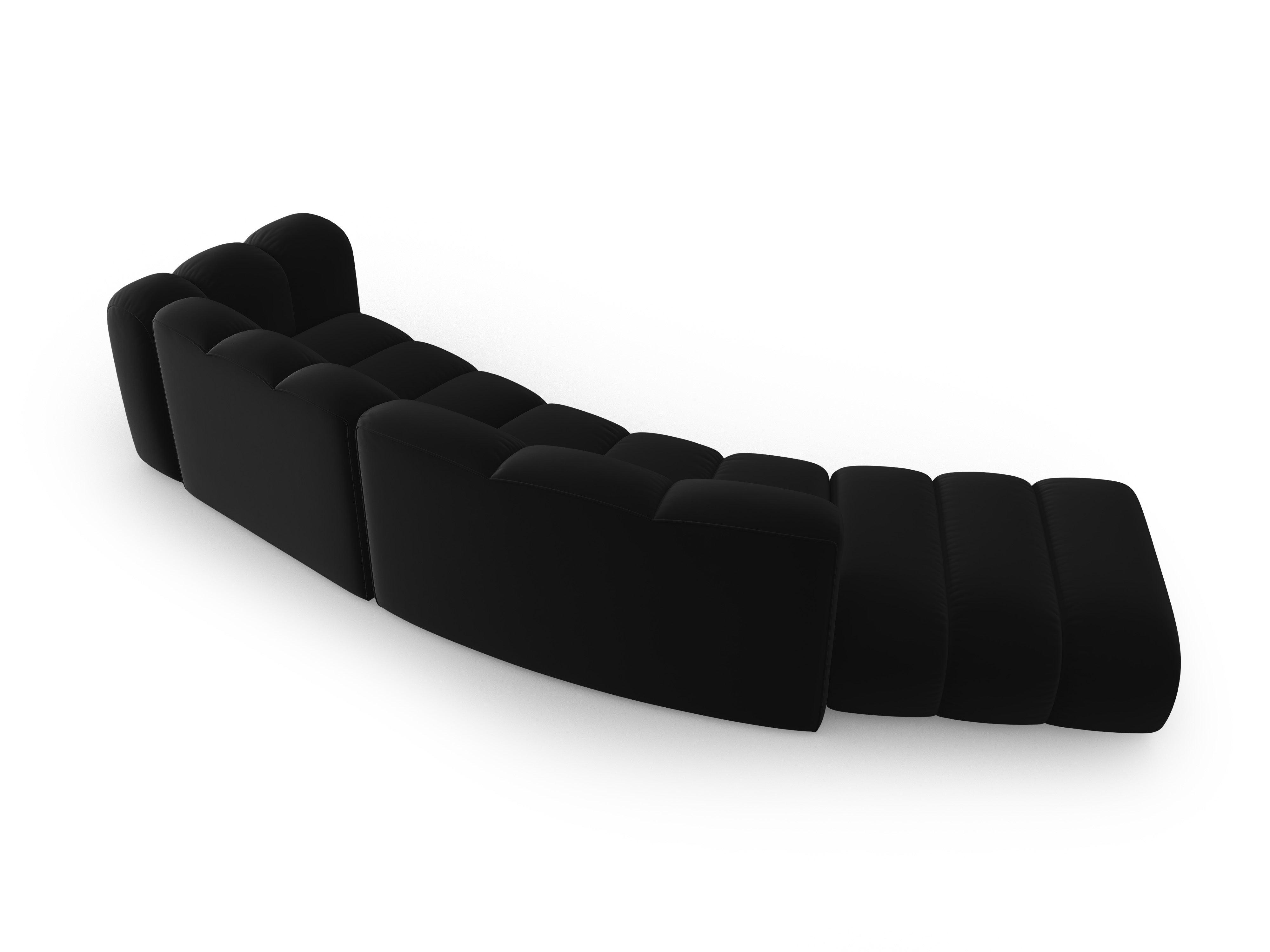 Sofa aksamitna 5-osobowa lewostronna SKYLER czarny Interieurs 86 Eye on Design
