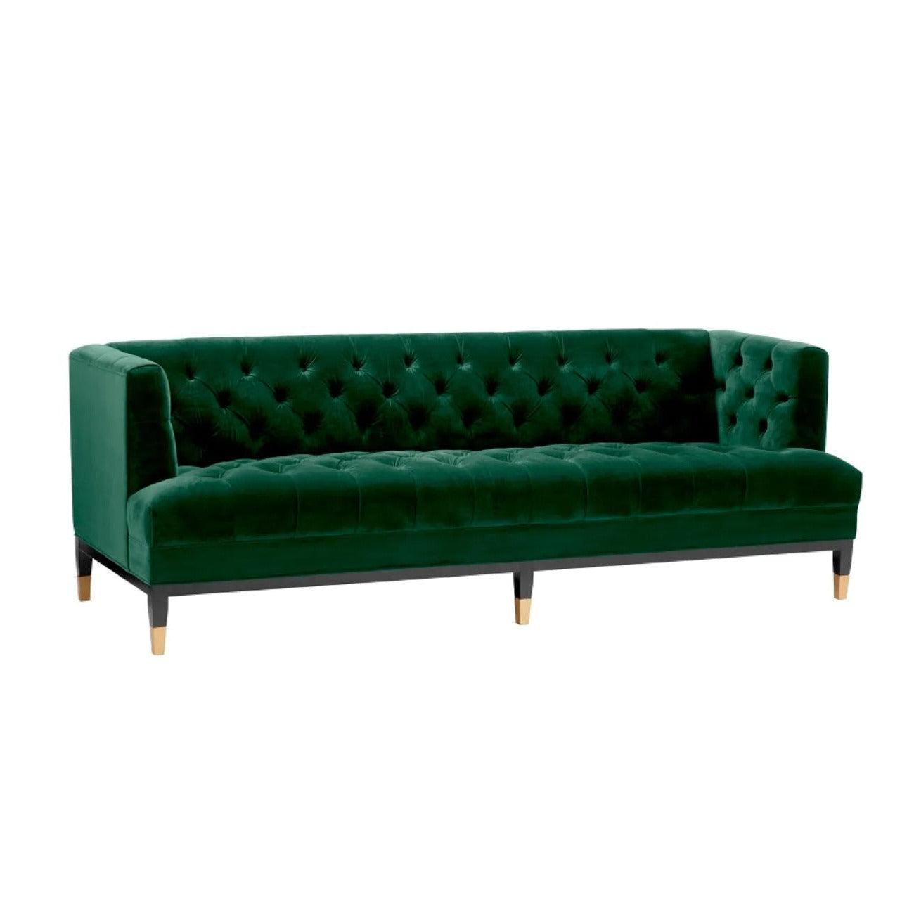 Sofa aksamitna CASTELLE ciemnozielony Eichholtz Eye on Design