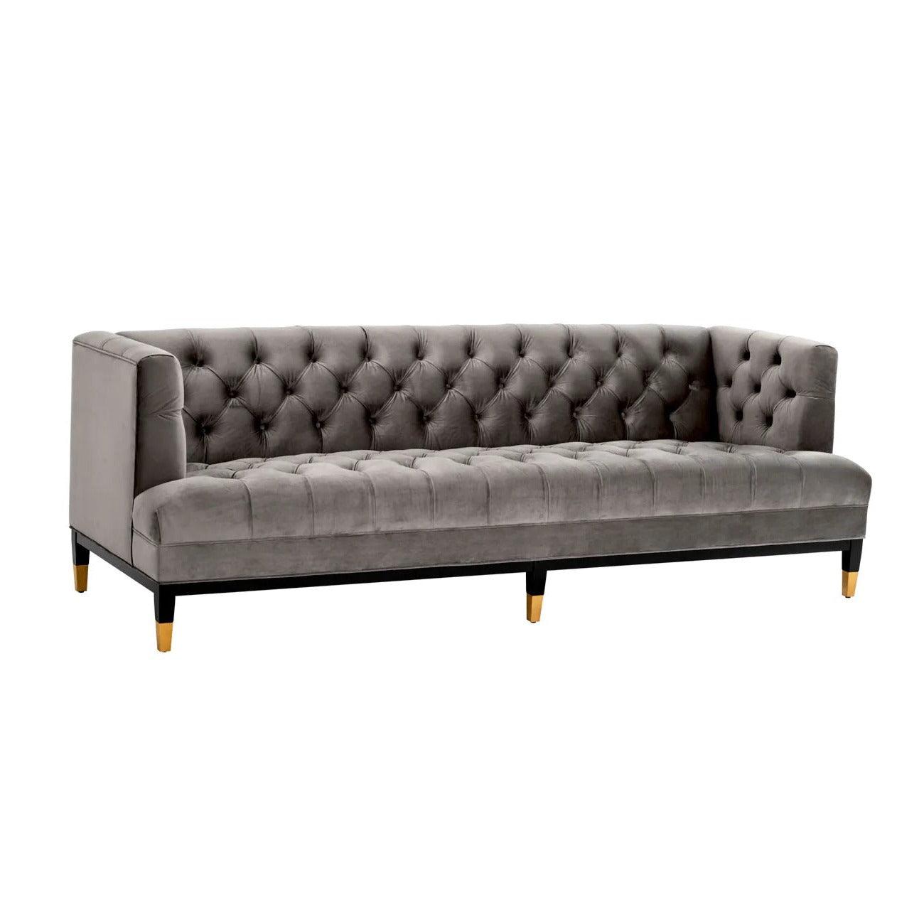 Sofa aksamitna CASTELLE szary Eichholtz Eye on Design