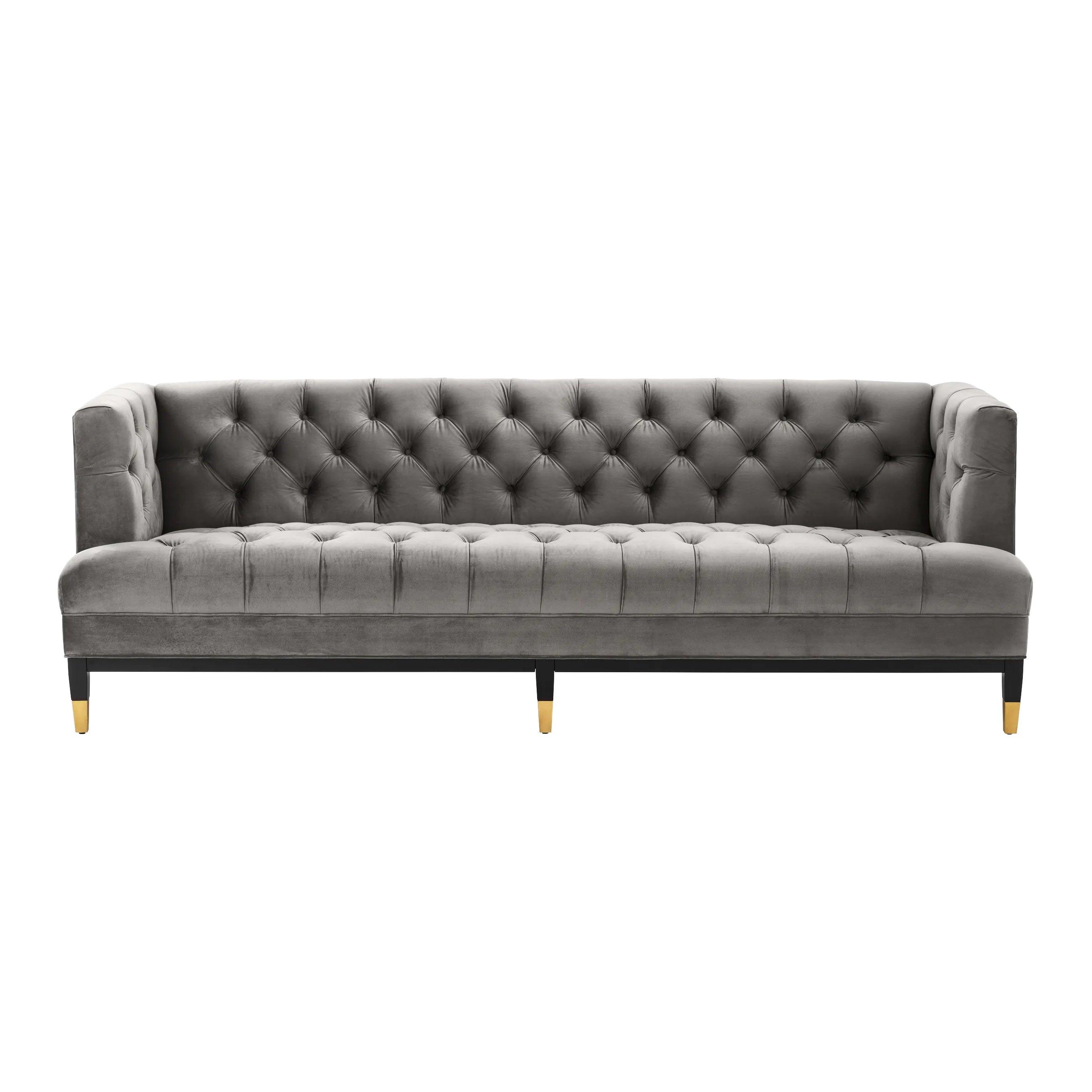 Sofa aksamitna CASTELLE szary Eichholtz Eye on Design
