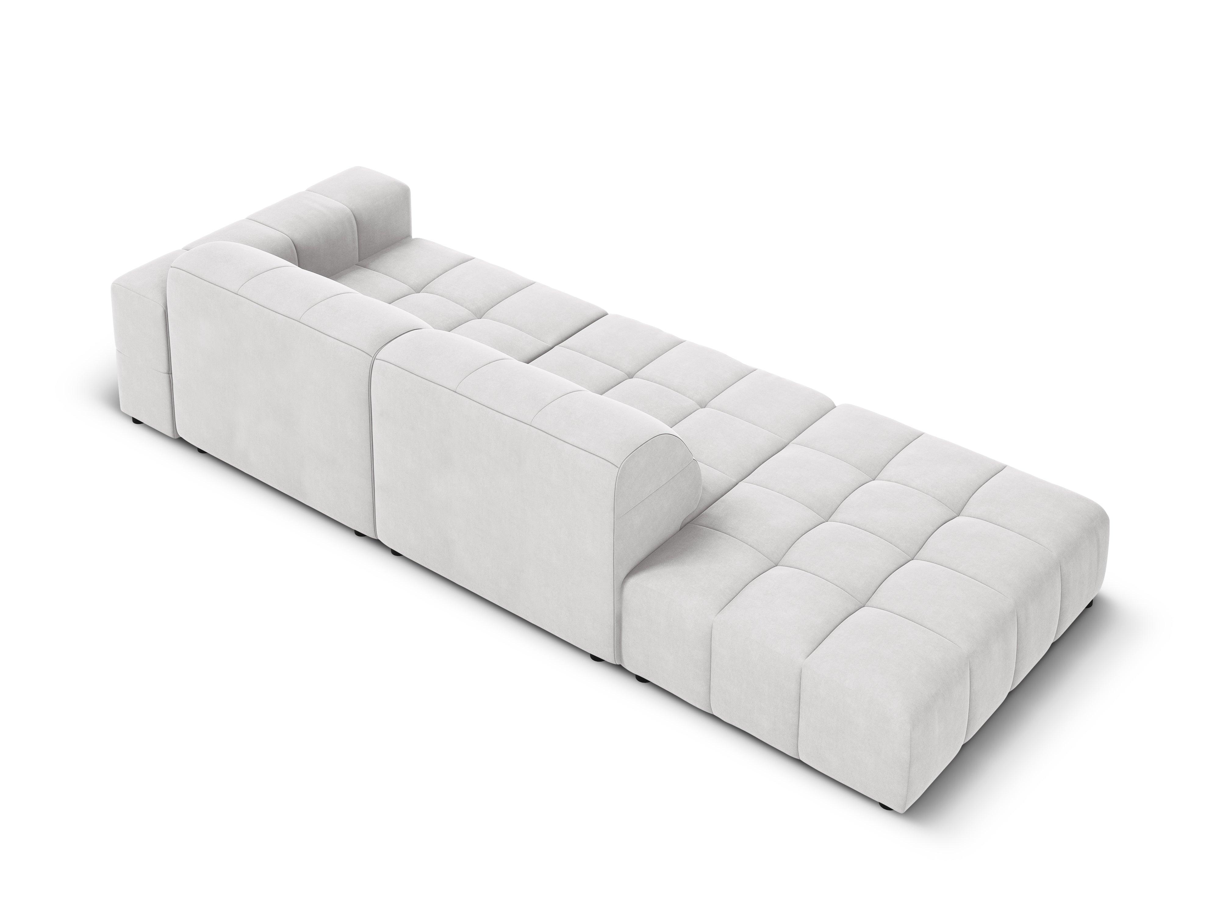 Sofa aksamitna lewostronna 3-osobowa CHICAGO jasnoszary Cosmopolitan Design Eye on Design