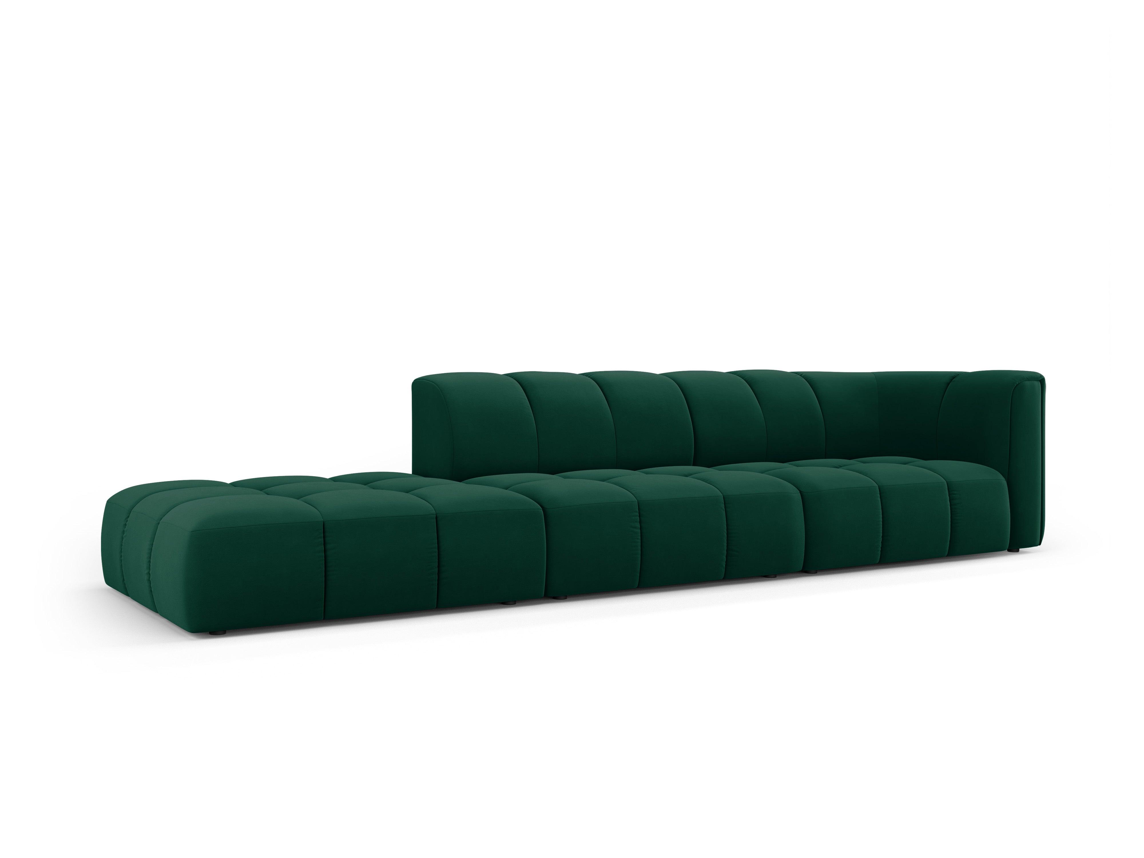 Sofa aksamitna lewostronna FRANCESCA butelkowa zieleń Milo Casa Eye on Design