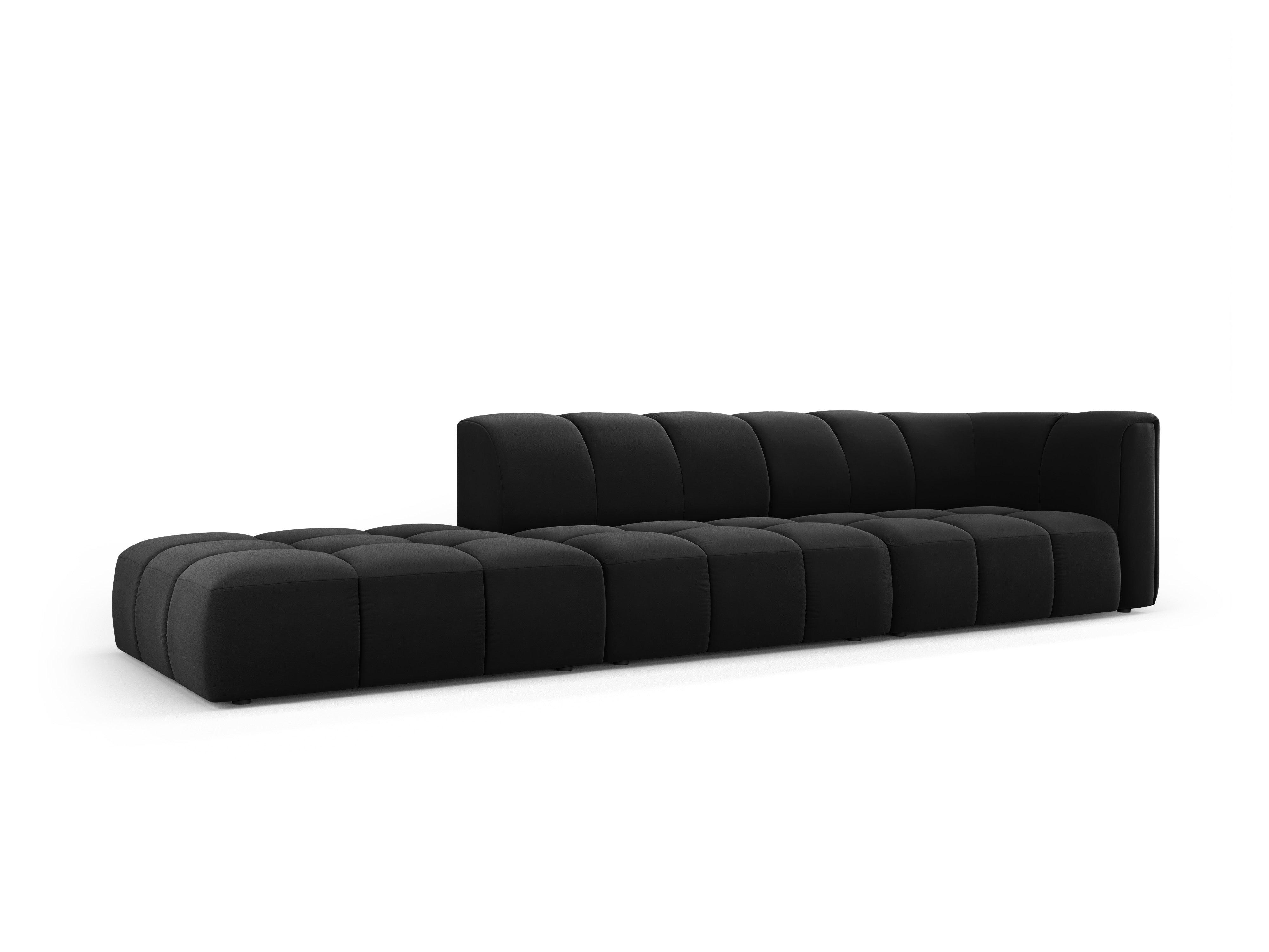 Sofa aksamitna lewostronna FRANCESCA czarny Milo Casa Eye on Design