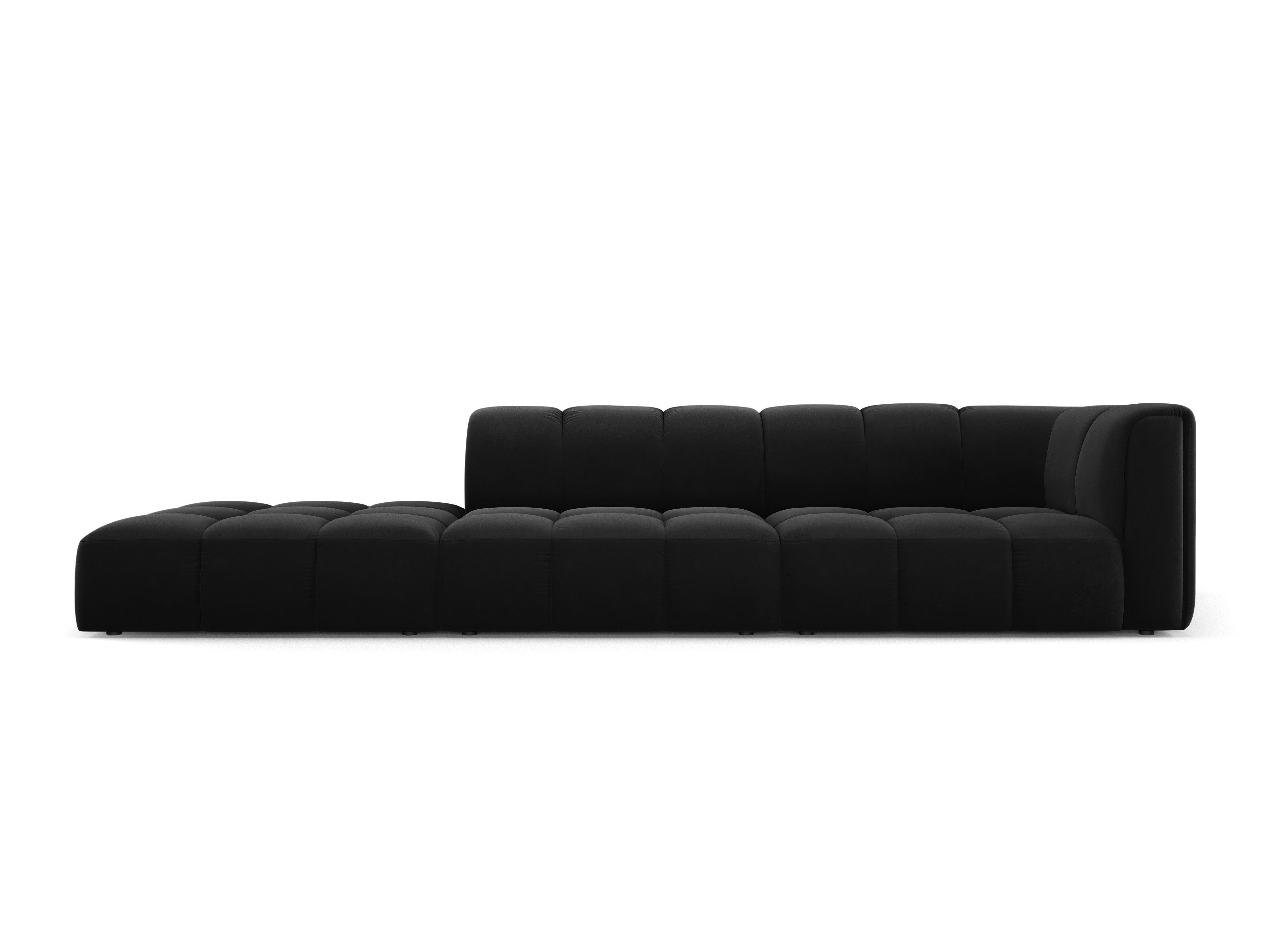 Sofa aksamitna lewostronna FRANCESCA czarny Milo Casa Eye on Design
