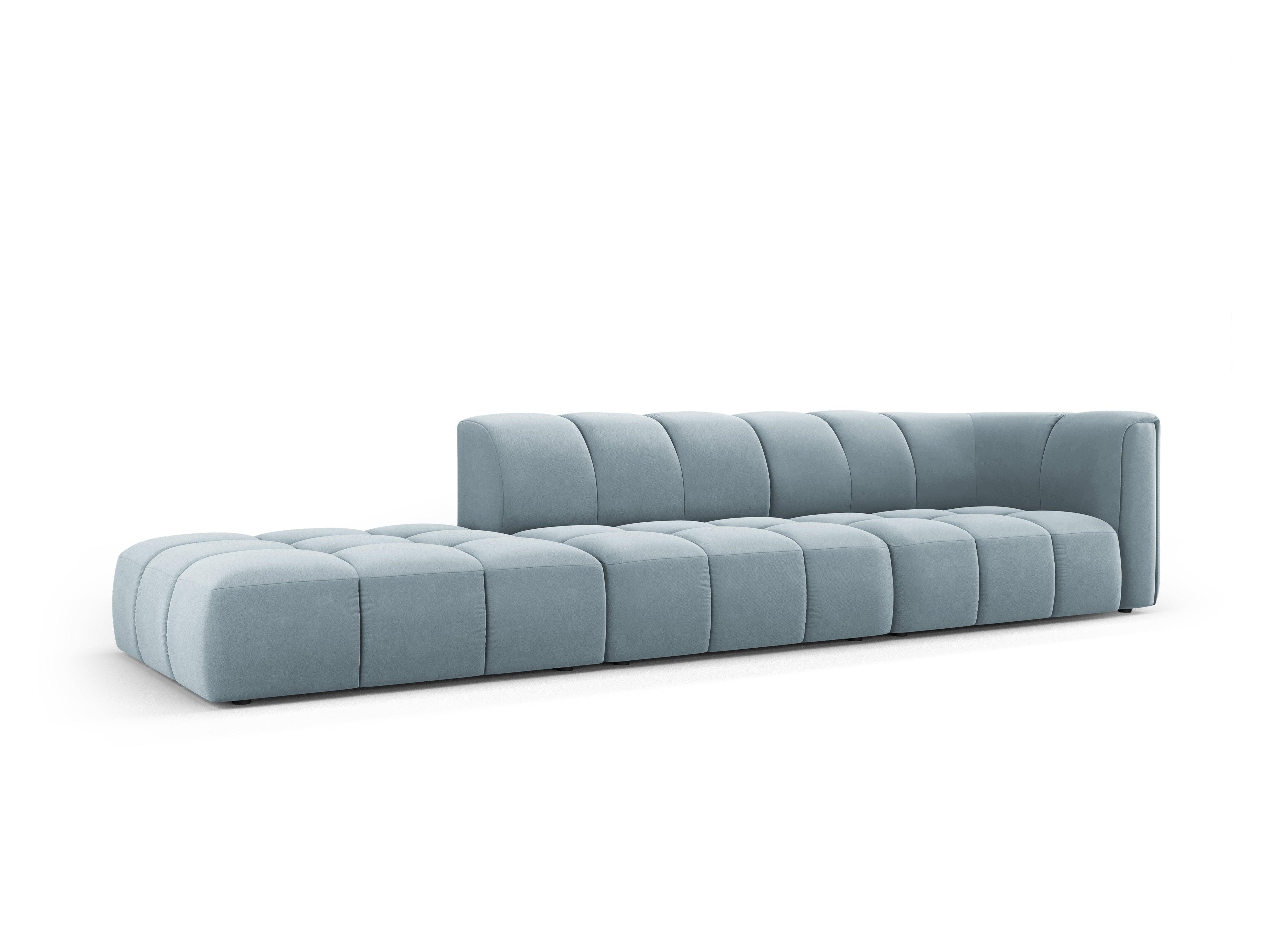 Sofa aksamitna lewostronna FRANCESCA jasnoniebieski Milo Casa Eye on Design