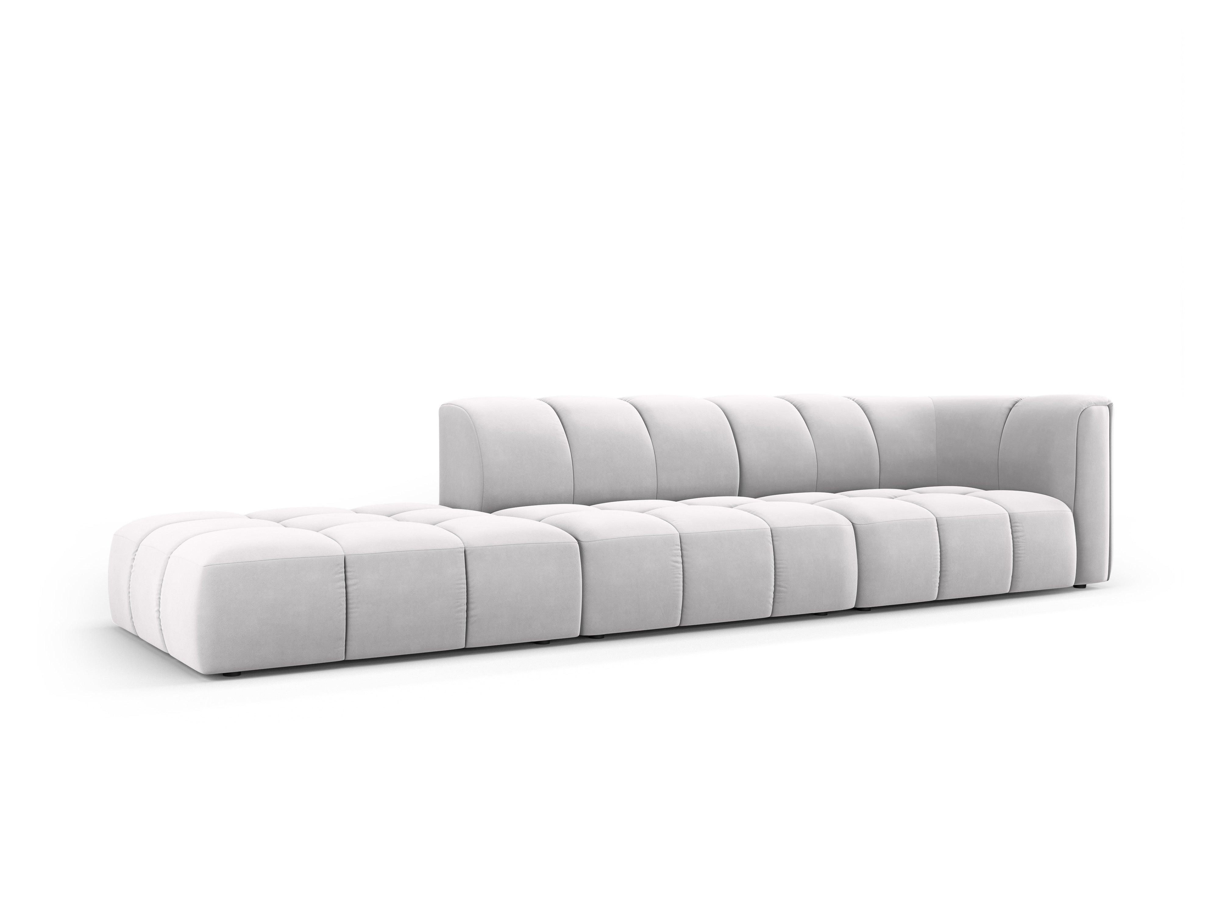 Sofa aksamitna lewostronna FRANCESCA srebrny Milo Casa Eye on Design