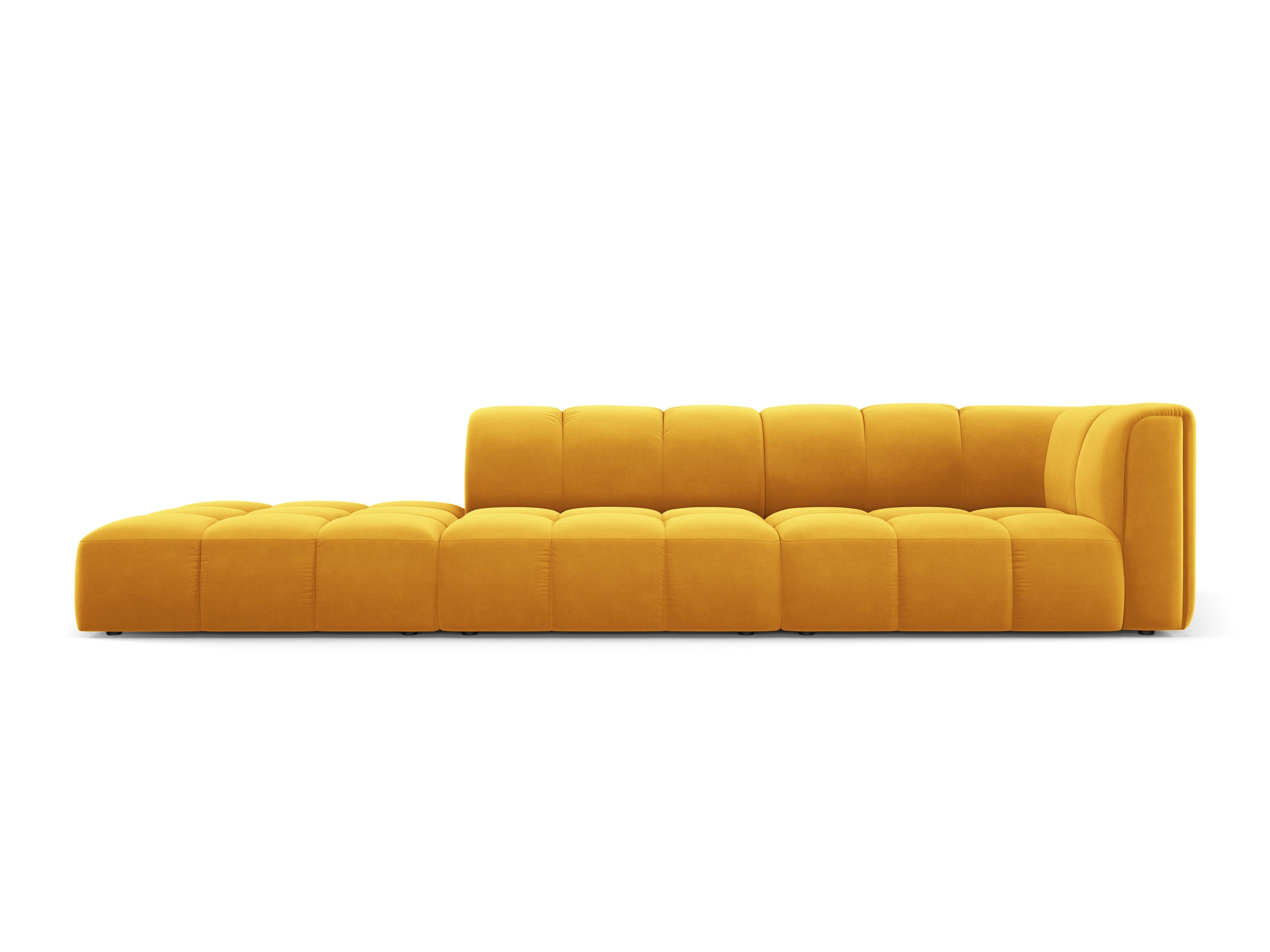 Sofa aksamitna lewostronna FRANCESCA żółty Milo Casa Eye on Design