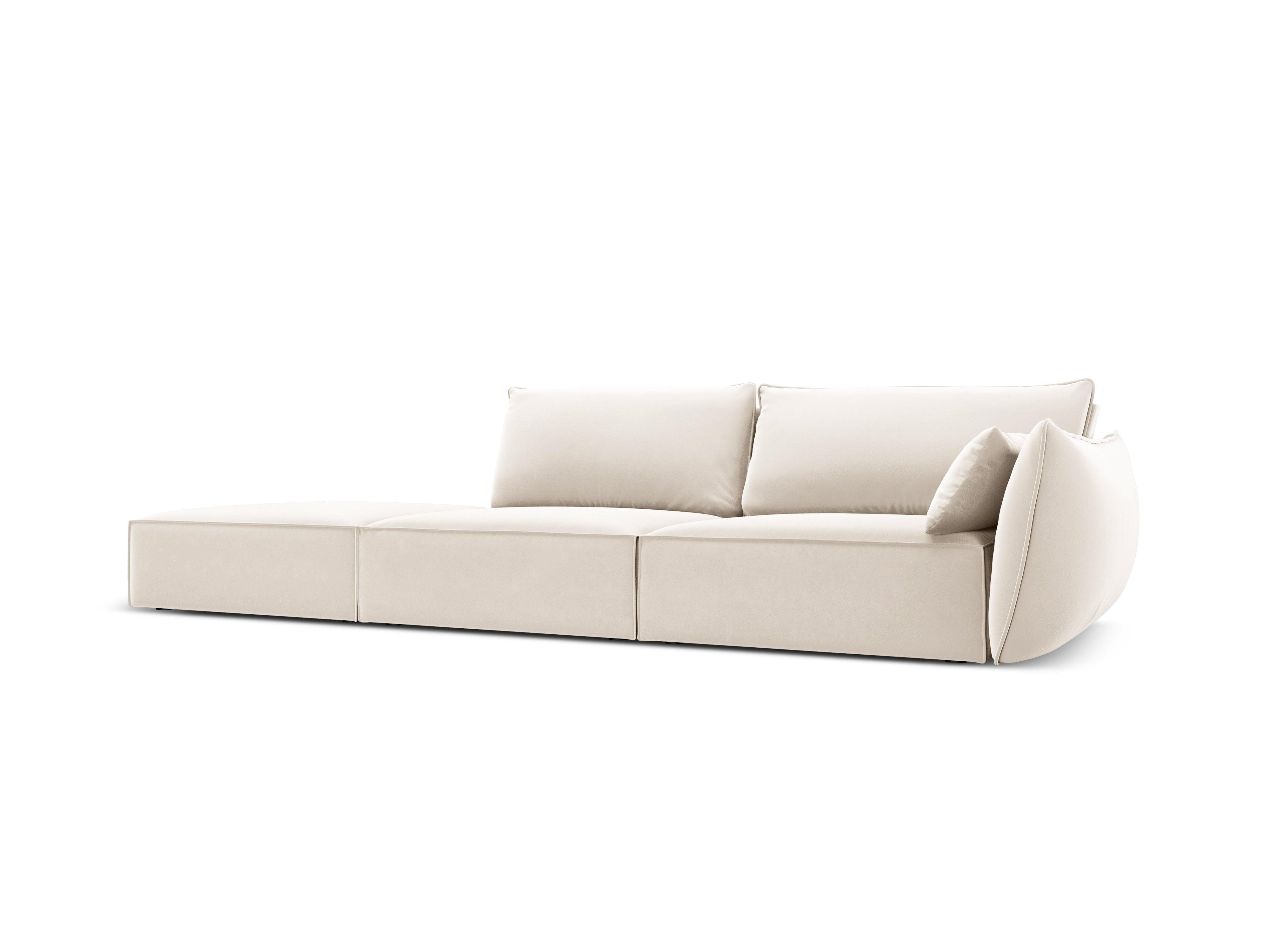 Sofa aksamitna lewostronna otwarta VANDA beżowy Mazzini Sofas Eye on Design