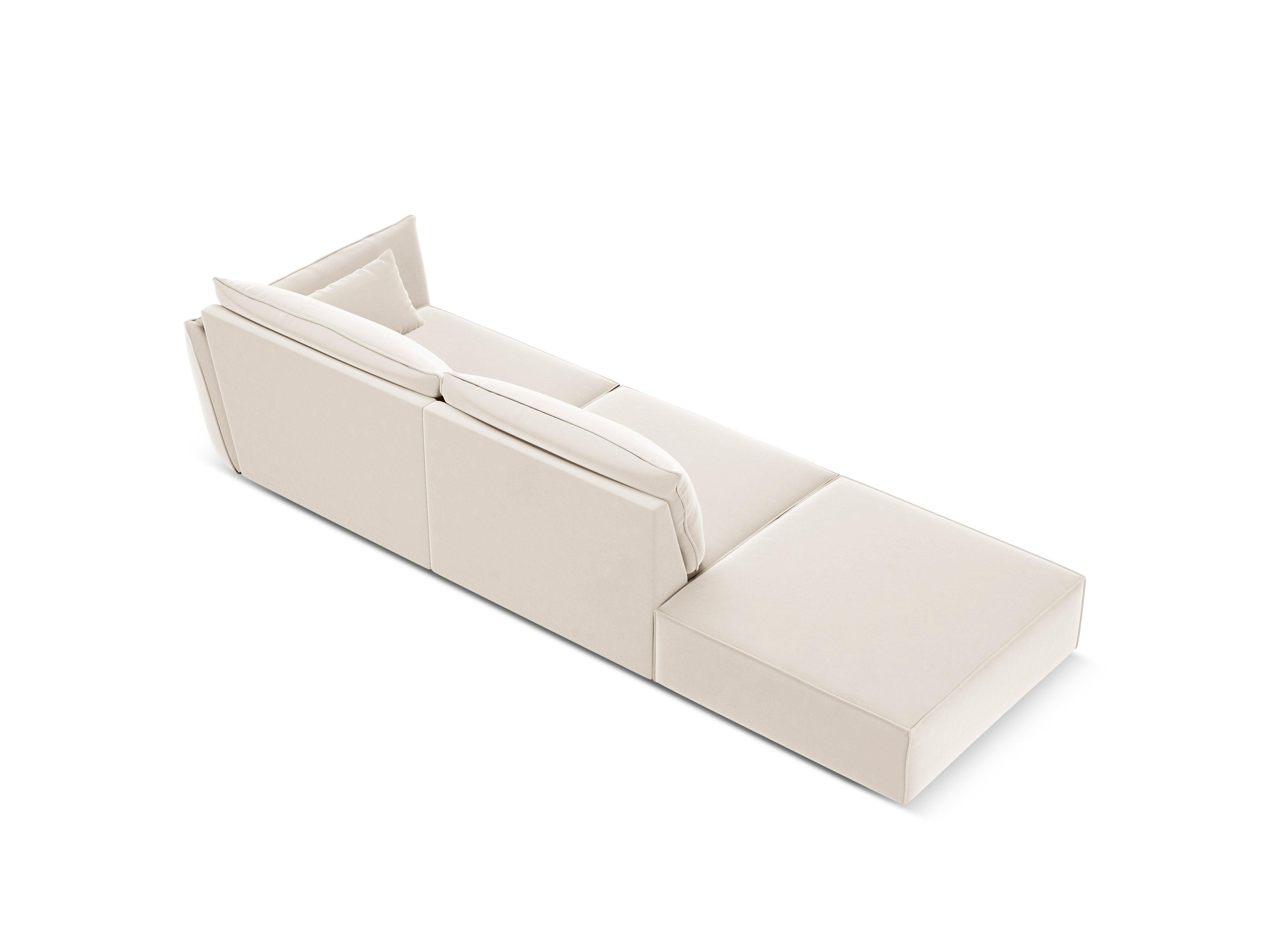 Sofa aksamitna lewostronna otwarta VANDA beżowy Mazzini Sofas Eye on Design