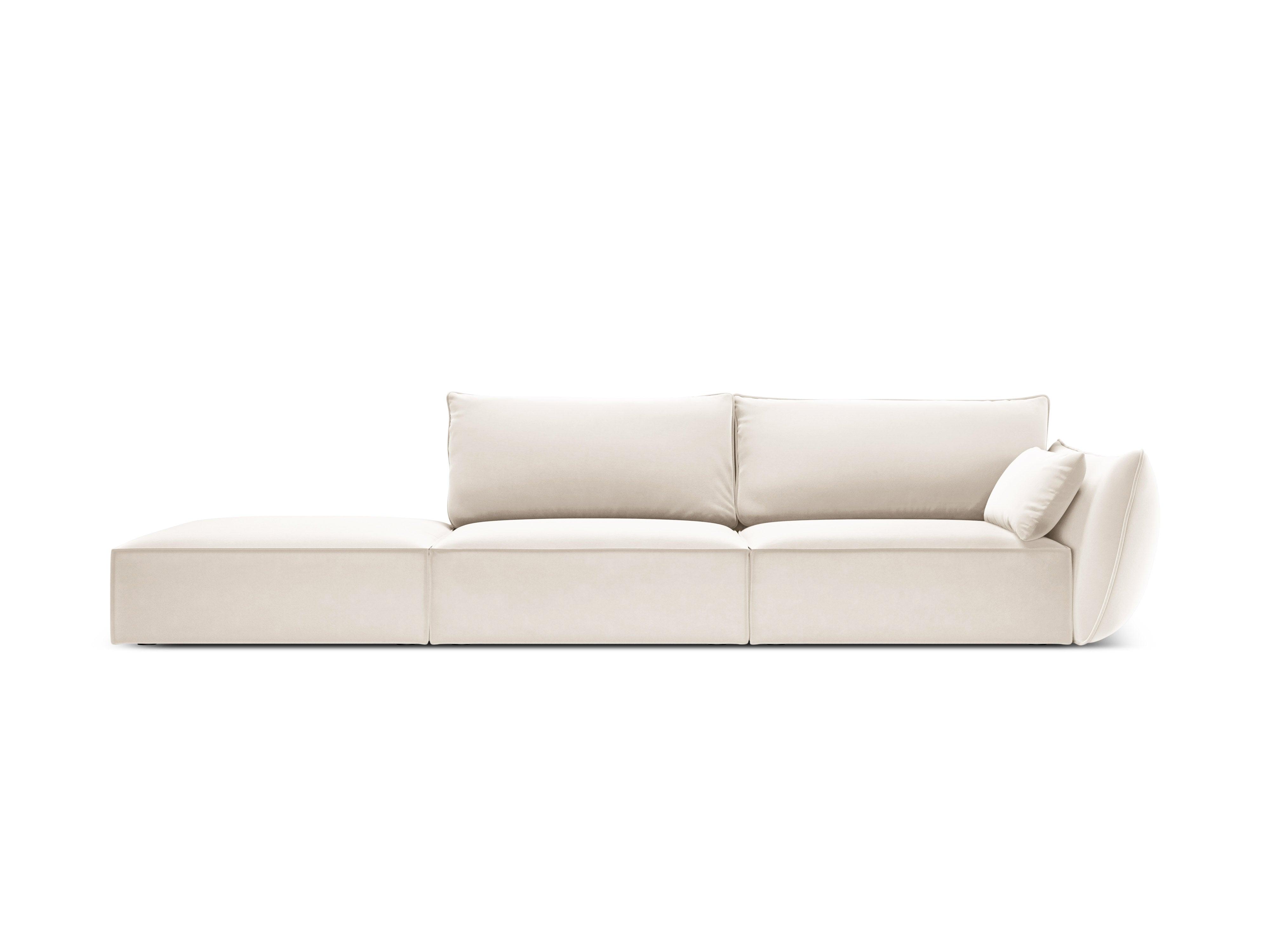Sofa aksamitna lewostronna otwarta VANDA beżowy Mazzini Sofas Eye on Design
