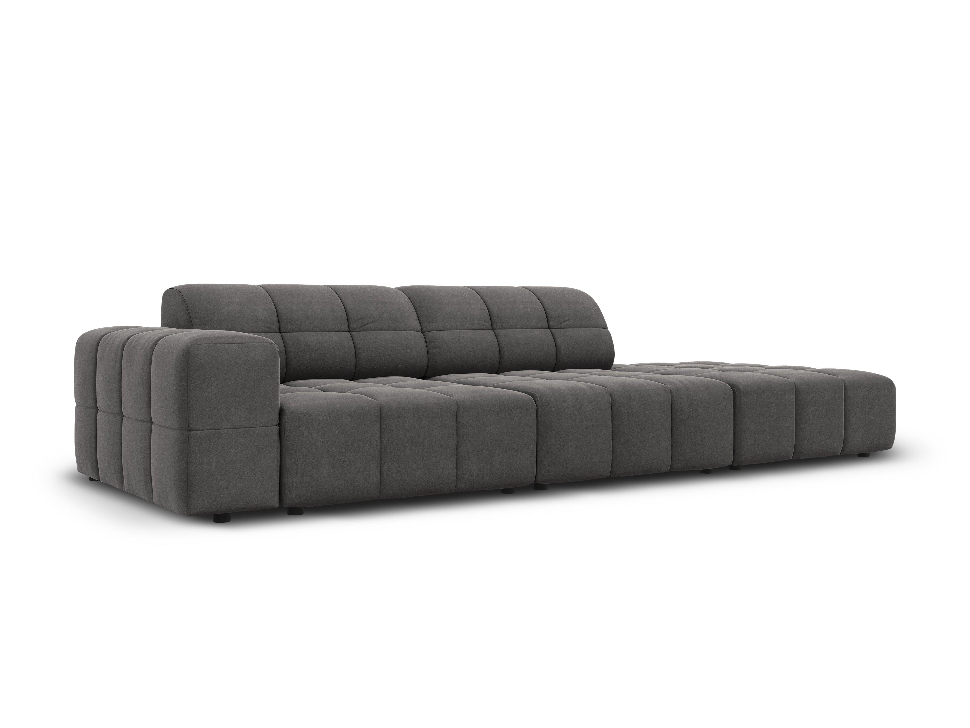 Sofa aksamitna prawostronna 3-osobowa CHICAGO ciemnoszary Cosmopolitan Design Eye on Design