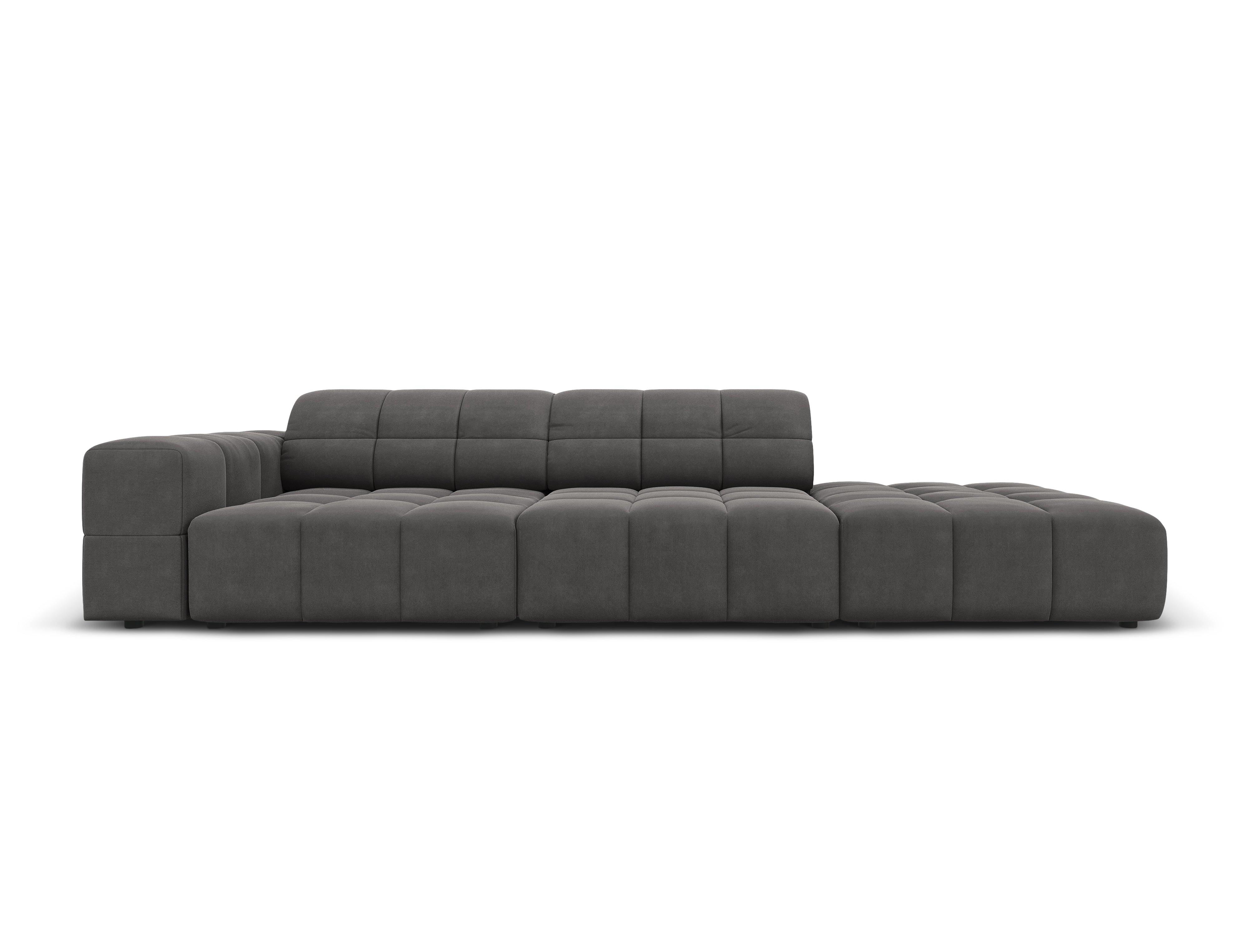Sofa aksamitna prawostronna 3-osobowa CHICAGO ciemnoszary Cosmopolitan Design Eye on Design