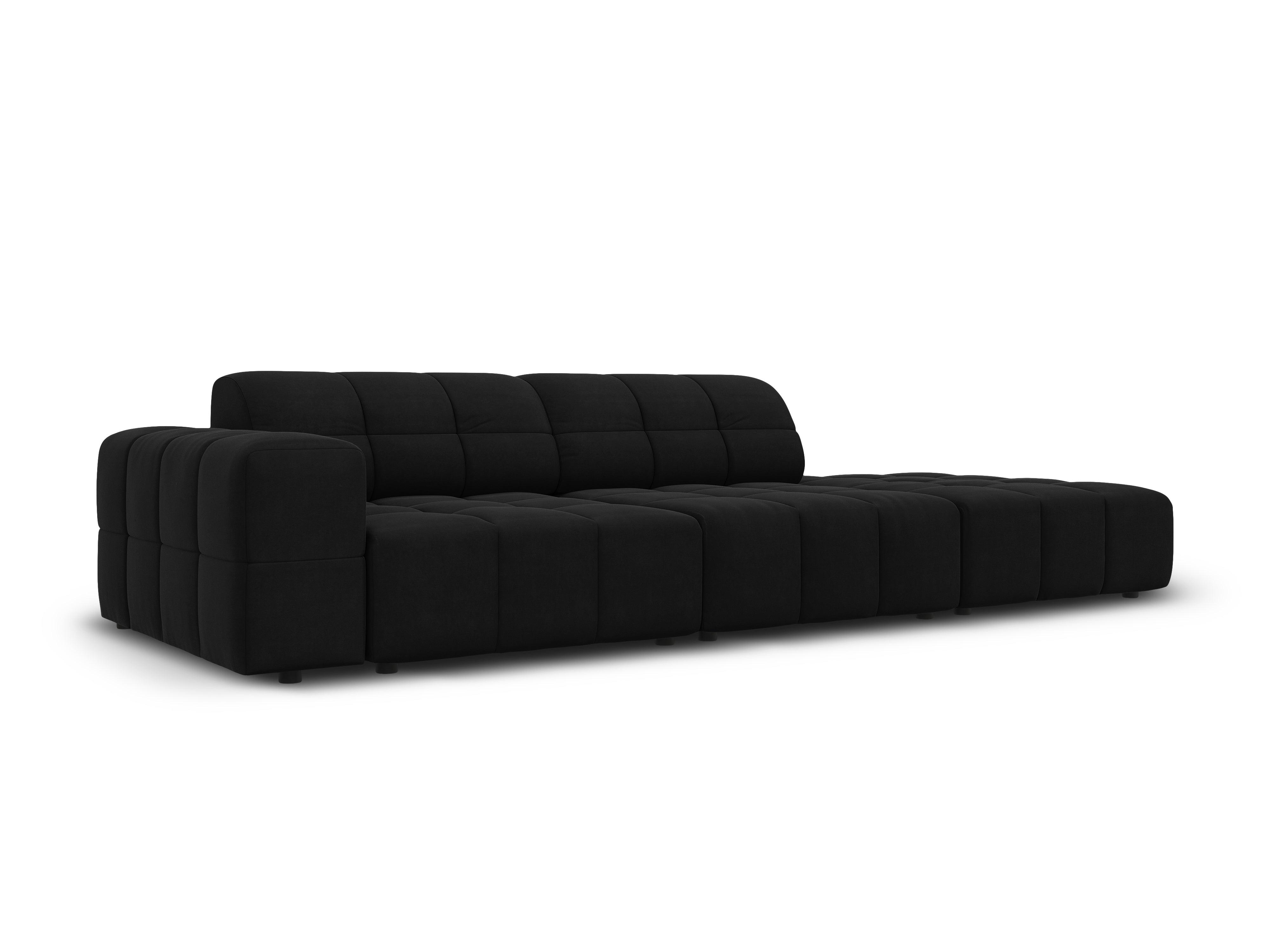 Sofa aksamitna prawostronna 3-osobowa CHICAGO czarny Cosmopolitan Design Eye on Design