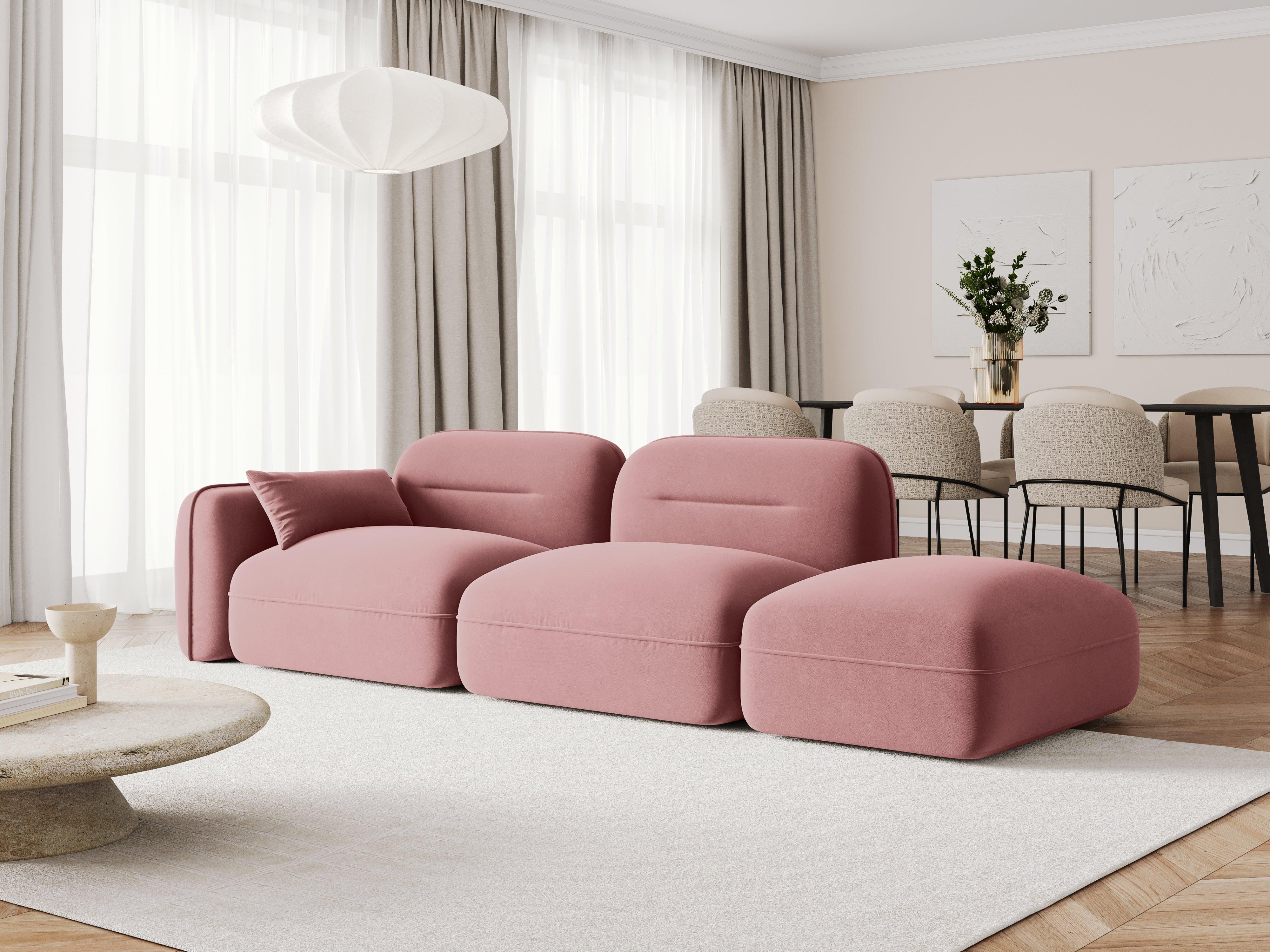 Sofa modułowa aksamitna prawostronna 3-osobowa SYDNEY łososiowy Cosmopolitan Design Eye on Design