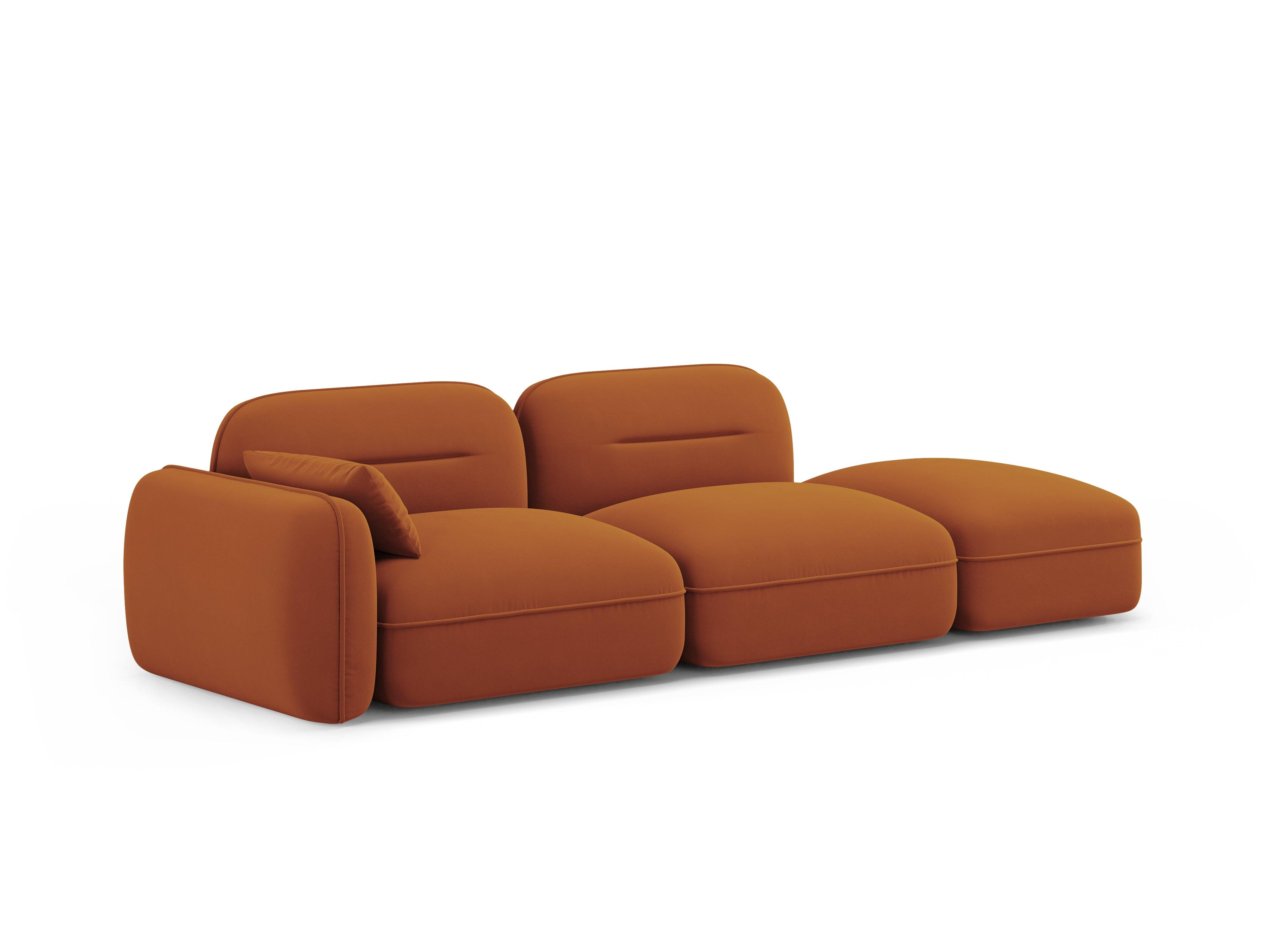 Sofa modułowa aksamitna prawostronna 3-osobowa SYDNEY terracotta Cosmopolitan Design Eye on Design