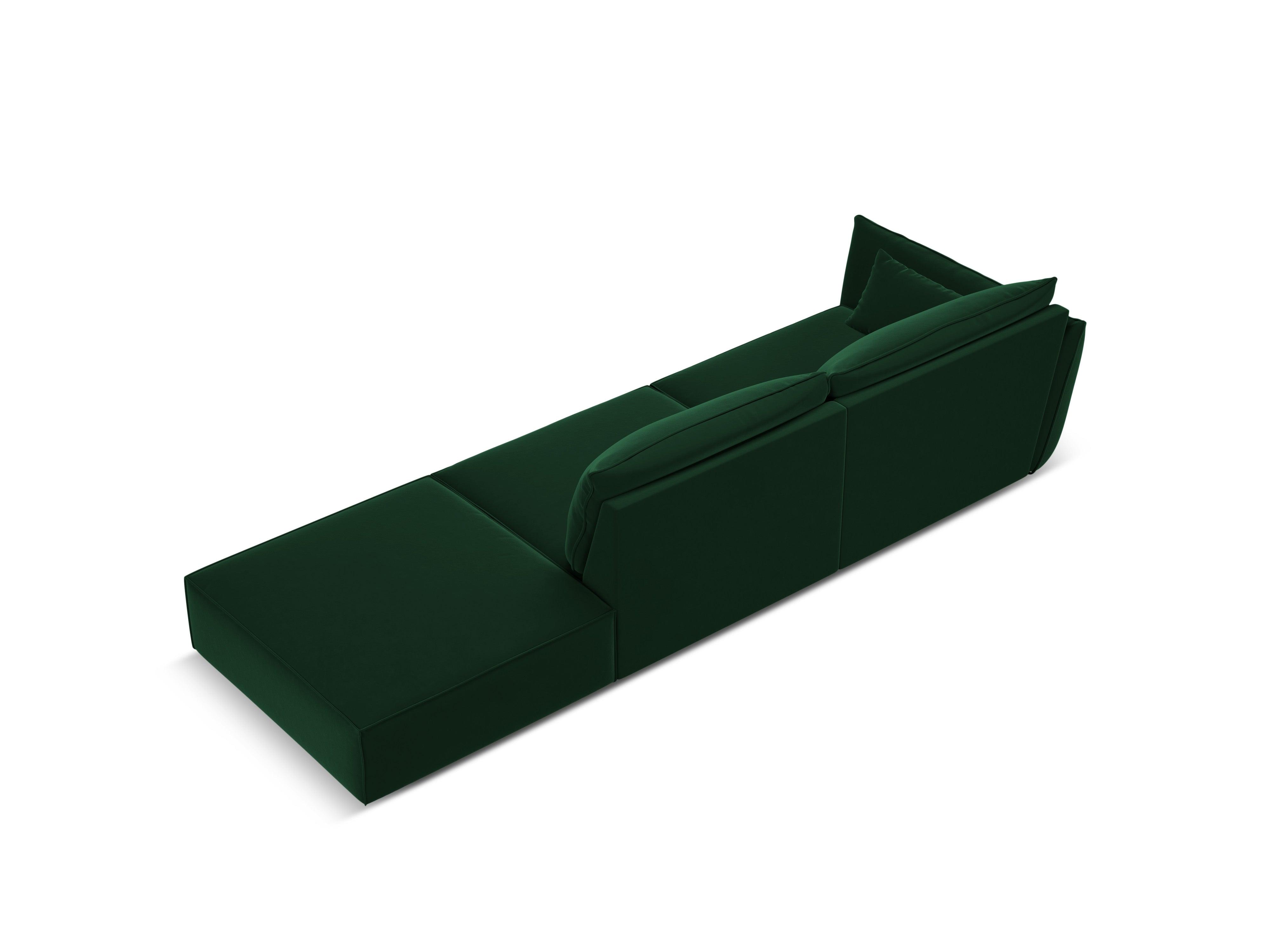 Sofa aksamitna prawostronna otwarta VANDA butelkowa zieleń Mazzini Sofas Eye on Design