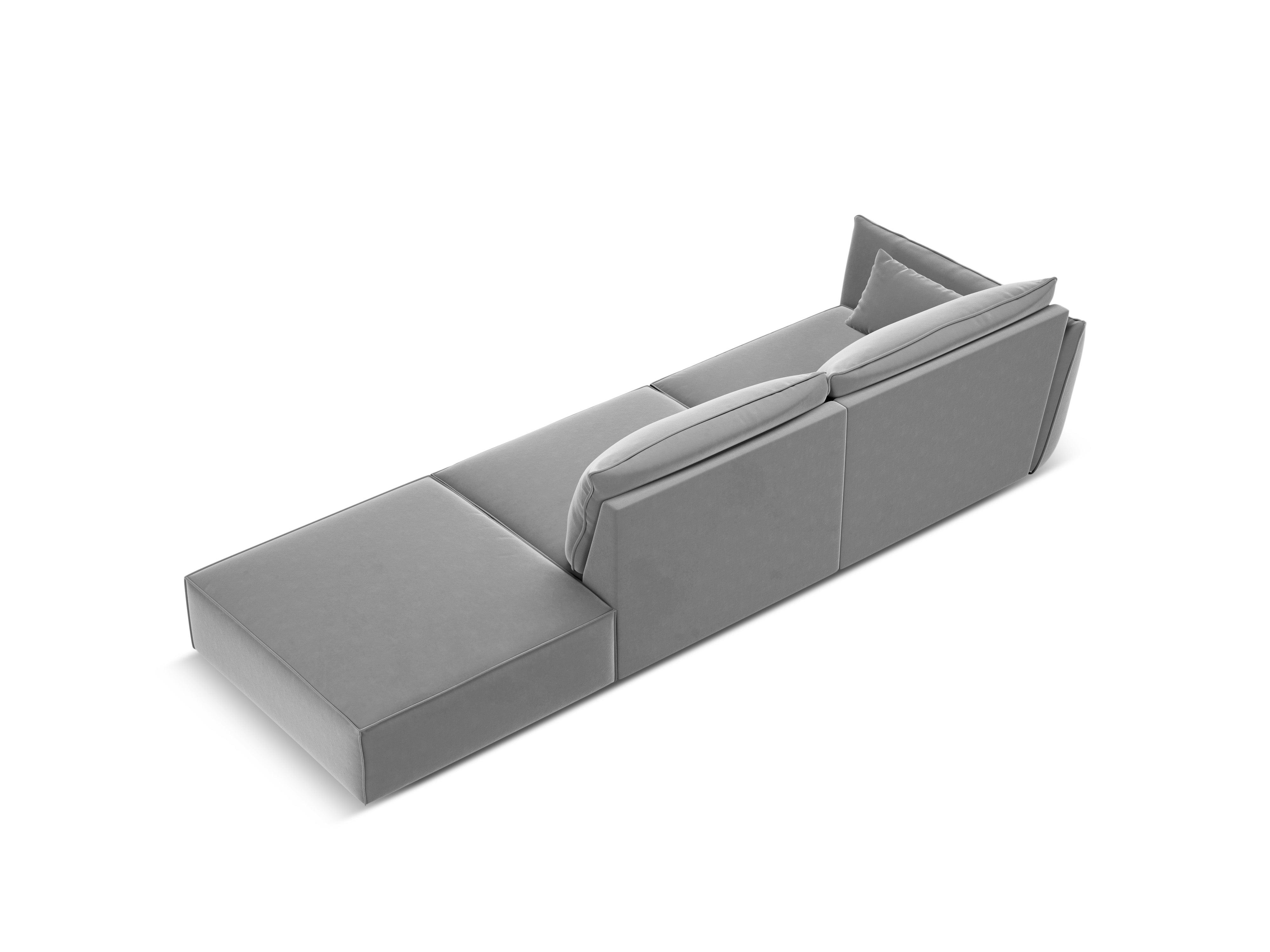 Sofa aksamitna prawostronna otwarta VANDA szary Mazzini Sofas Eye on Design