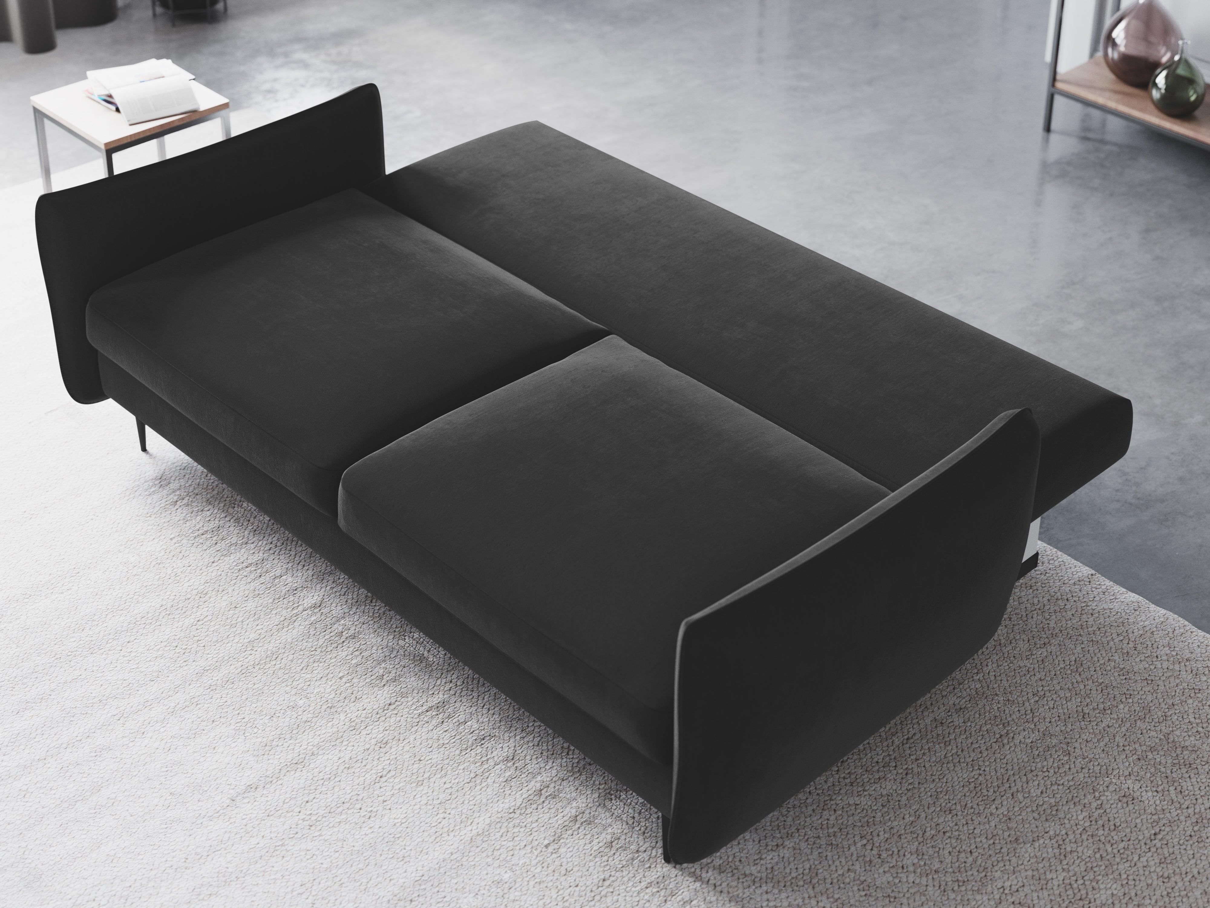 Sofa aksamitna z funkcją spania VERMONT ciemnoszary Cosmopolitan Design Eye on Design