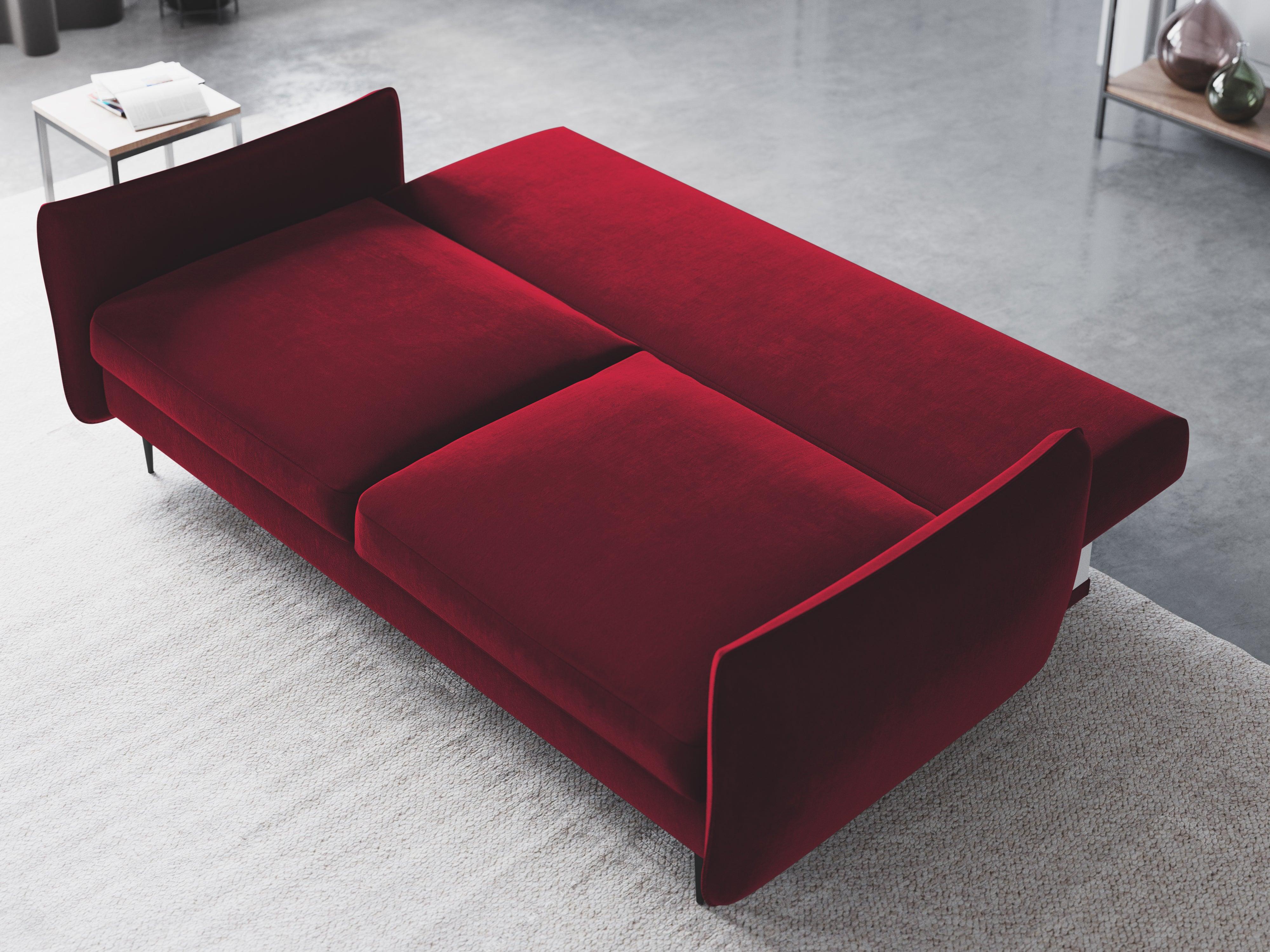 Sofa aksamitna z funkcją spania VERMONT czerwony Cosmopolitan Design Eye on Design