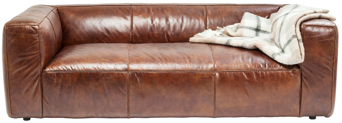 Cubetto brown leather sofa