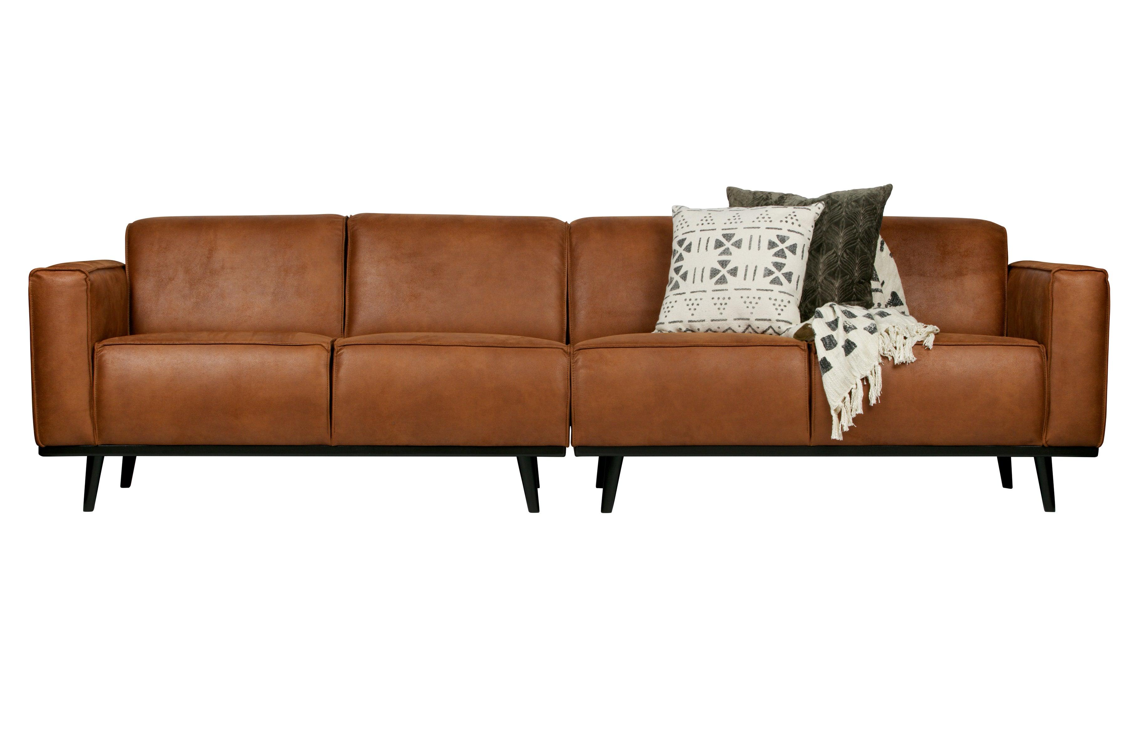Sofa ekoskóra 4-osobowa STATEMENT koniakowy Be Pure Eye on Design