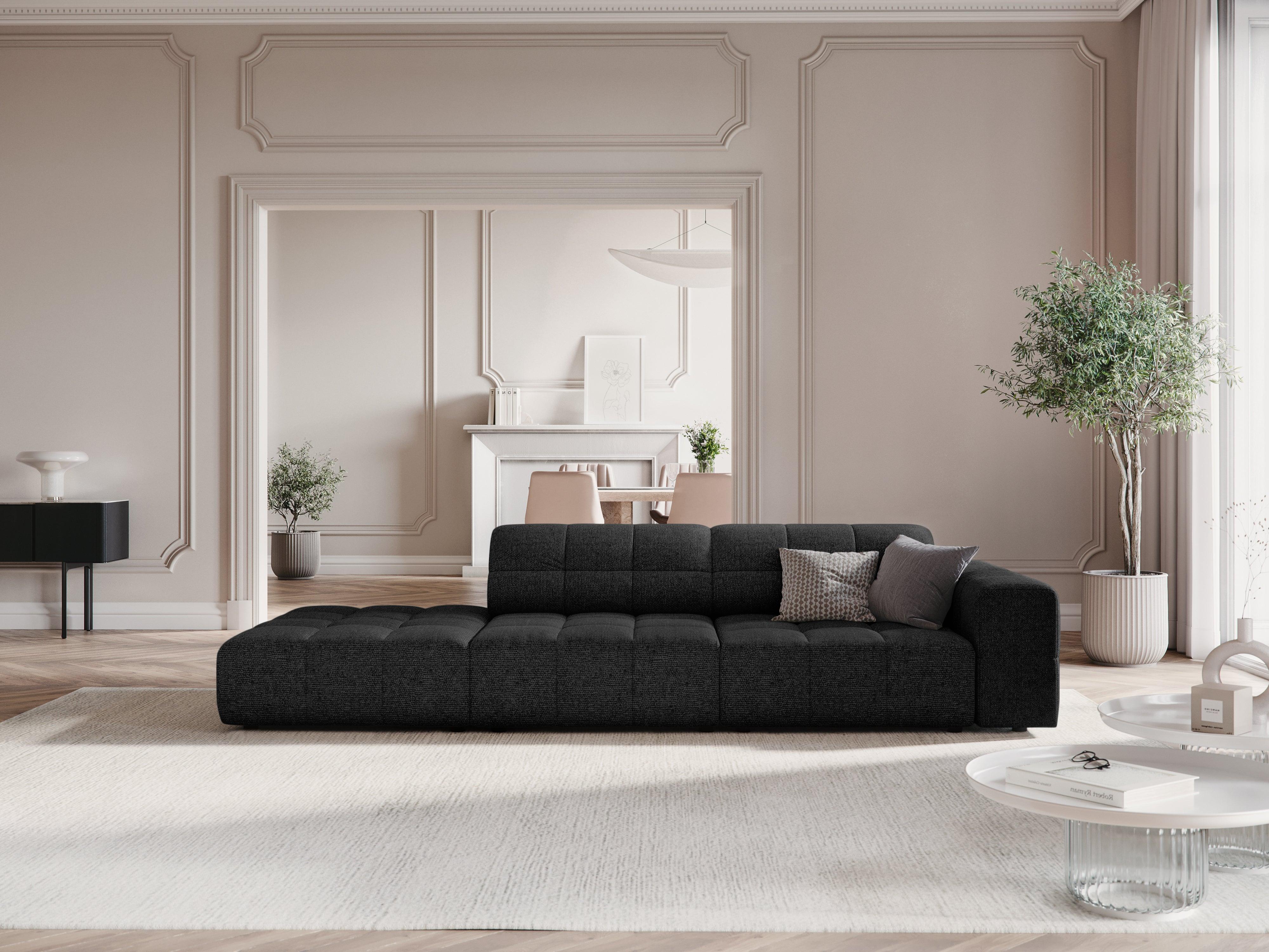 Sofa lewostronna 3-osobowa CHICAGO czarny szenil Cosmopolitan Design Eye on Design