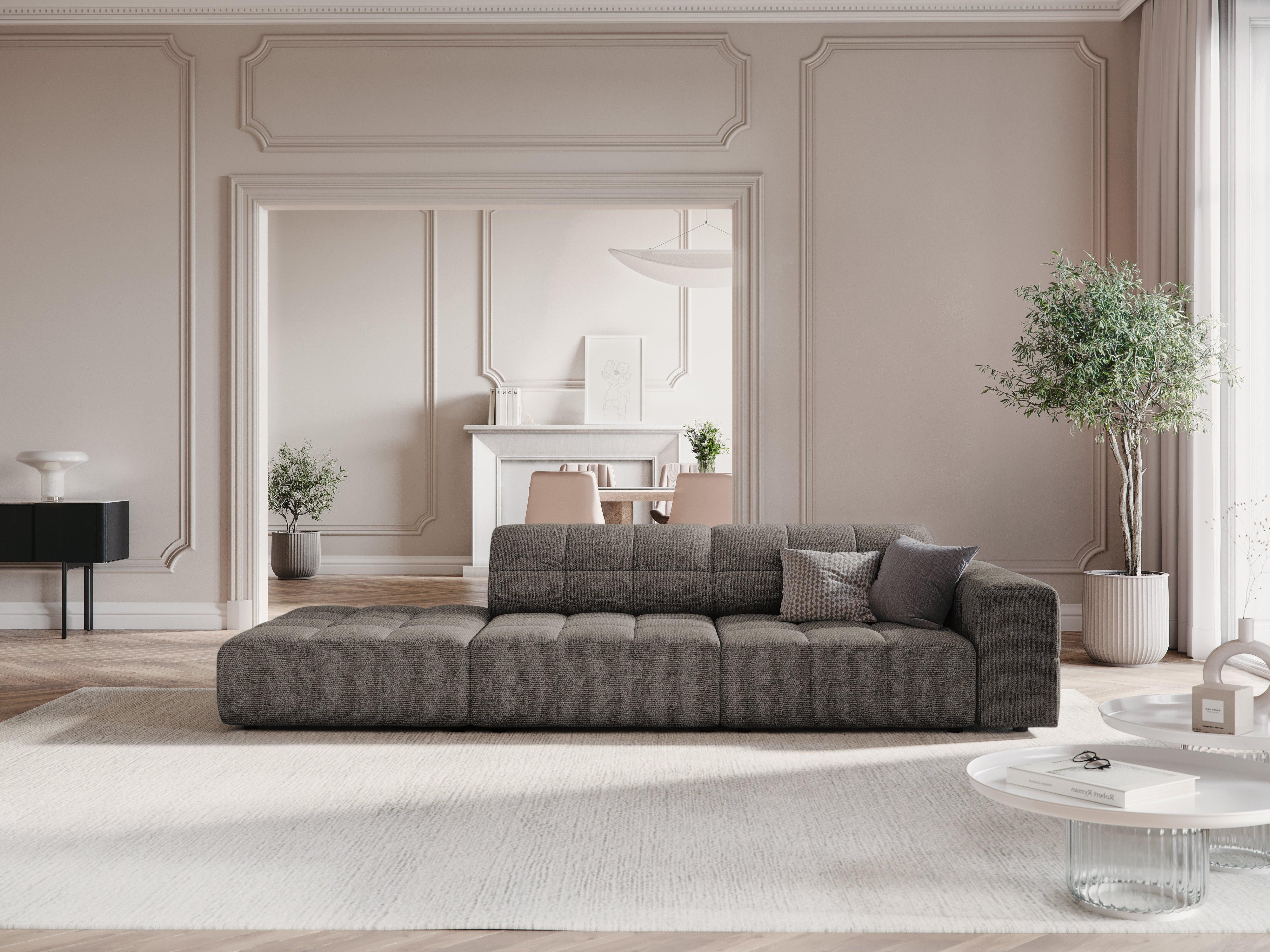 Sofa lewostronna 3-osobowa CHICAGO szary szenil Cosmopolitan Design Eye on Design