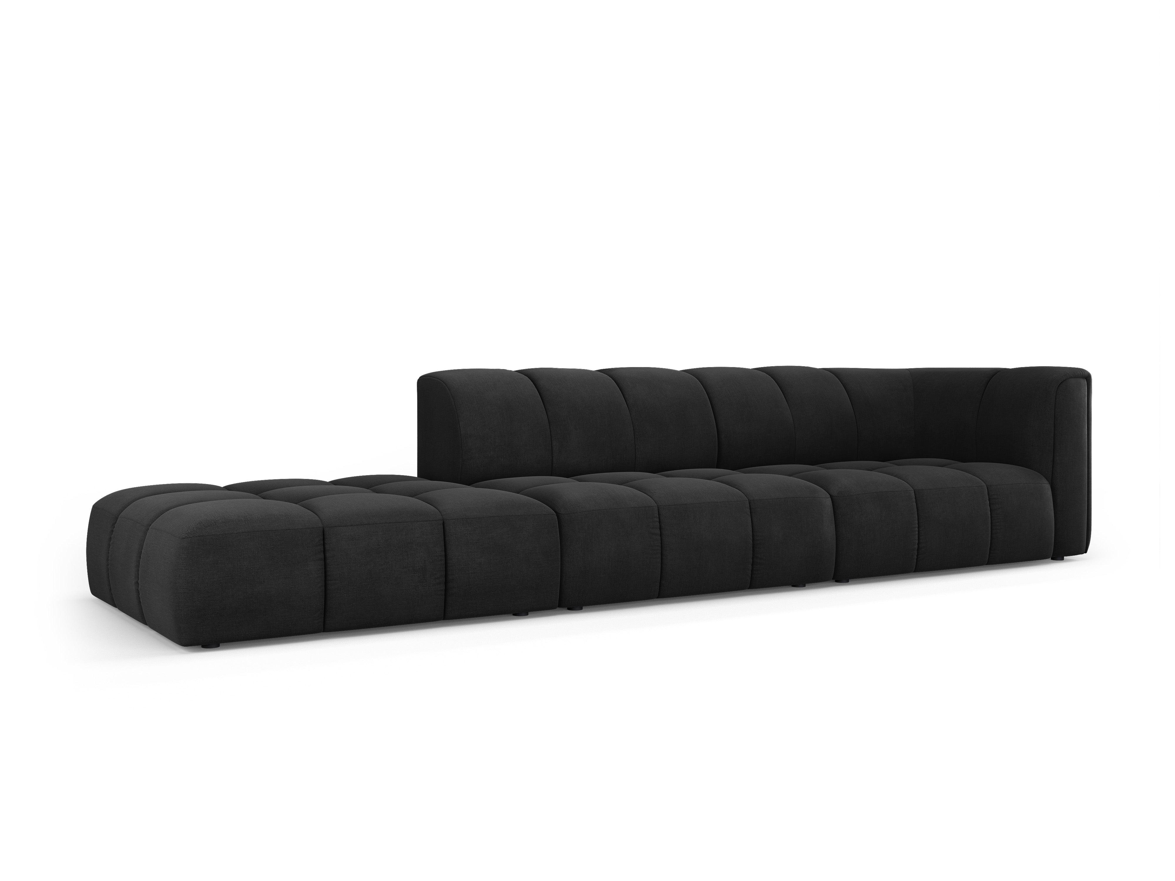 Sofa lewostronna FRANCESCA czarny szenil Milo Casa Eye on Design