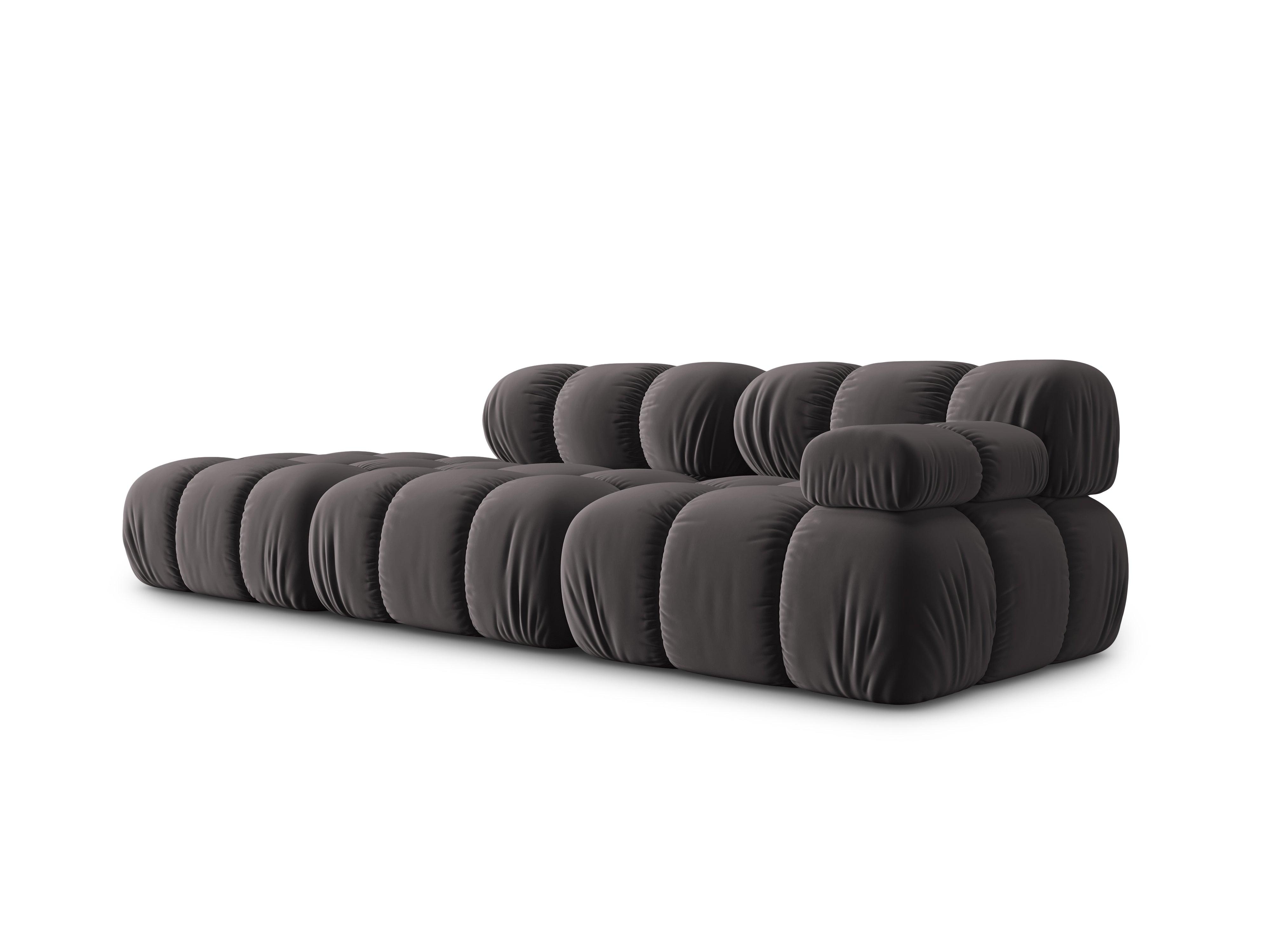 Sofa modułowa aksamitna lewostronna 4-osobowa TROPEA ciemnoszary Milo Casa Eye on Design