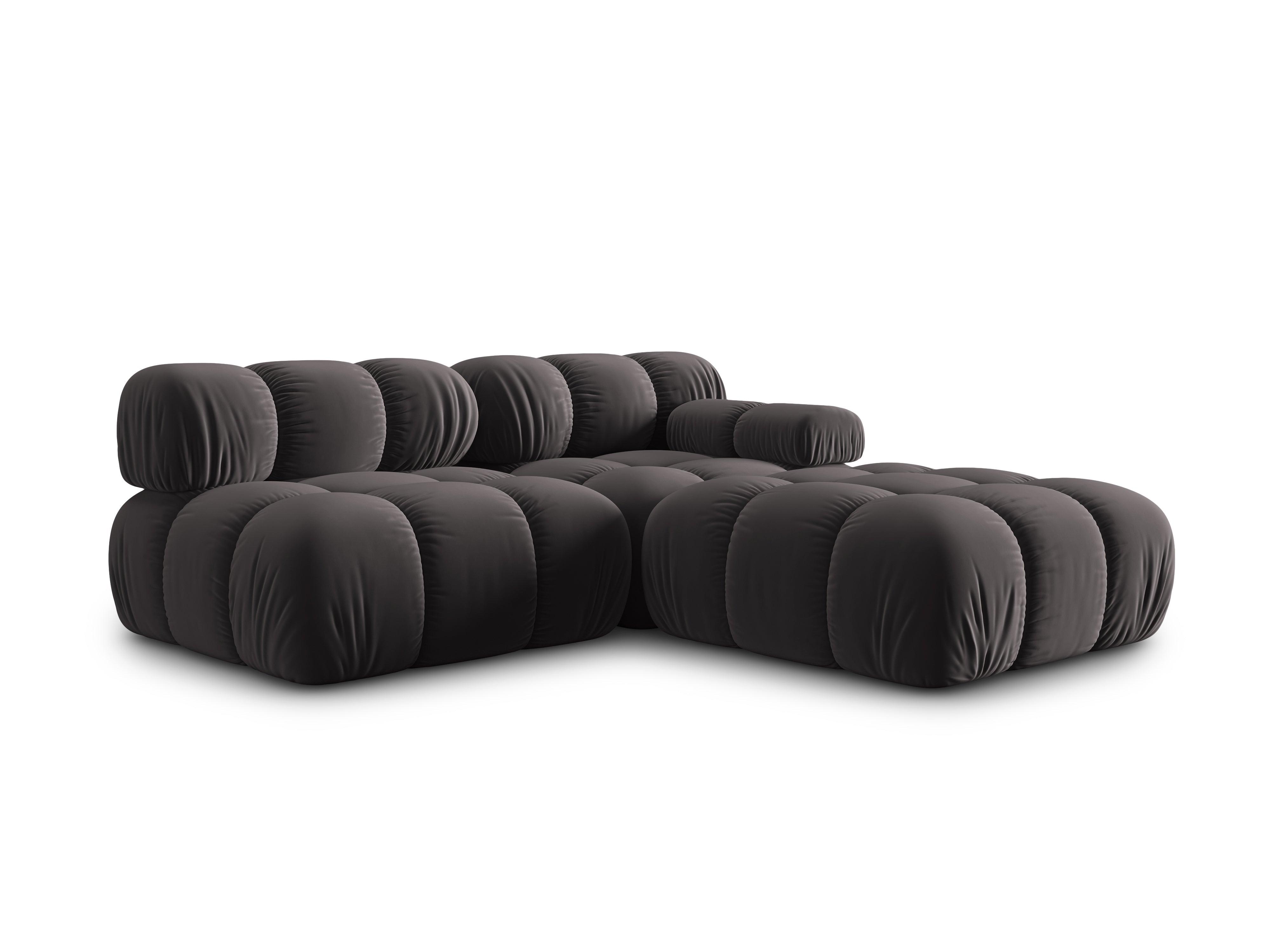Sofa modułowa aksamitna lewostronna 4-osobowa TROPEA ciemnoszary Milo Casa Eye on Design
