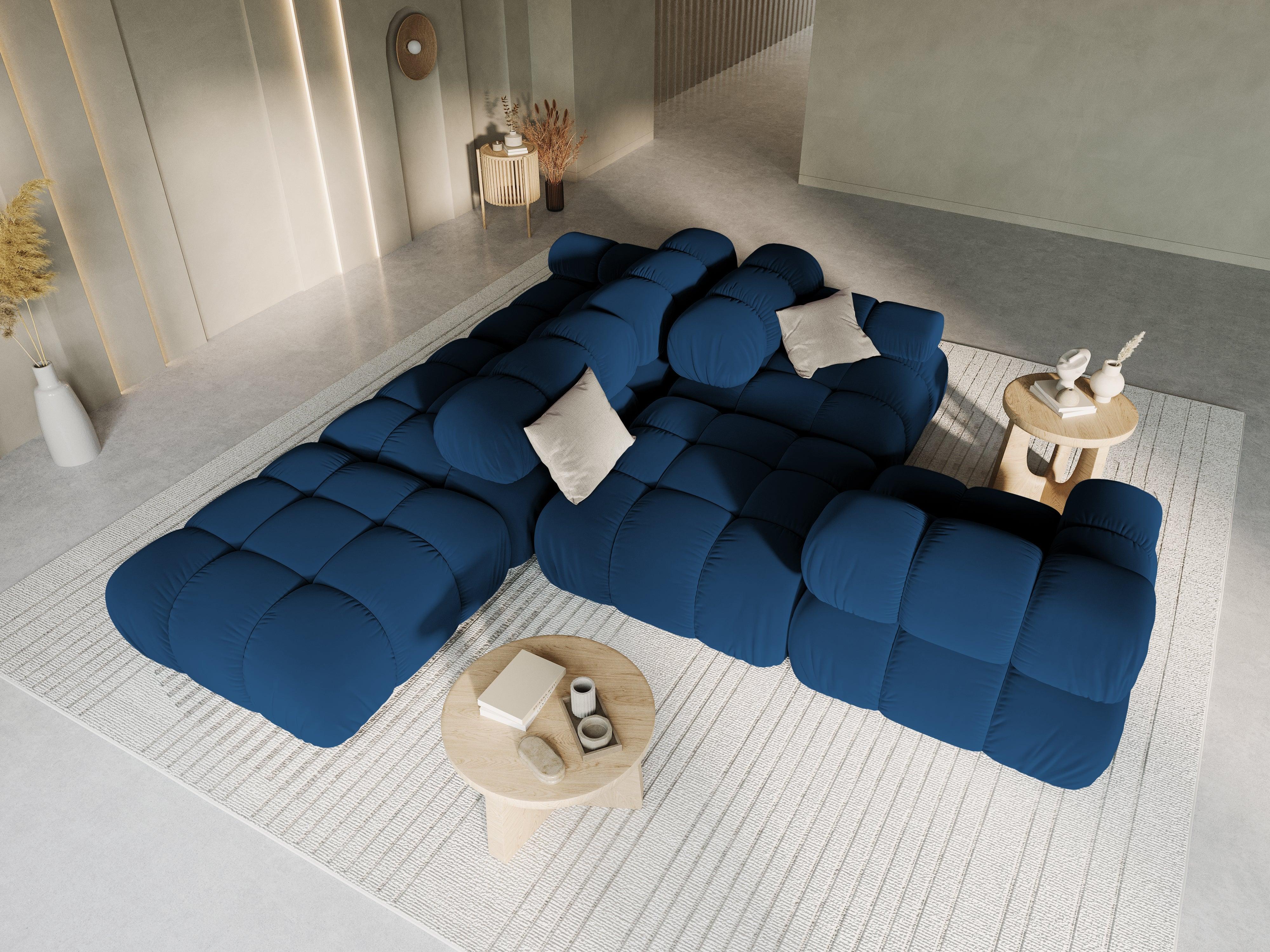 Sofa modułowa aksamitna lewostronna 4-osobowa TROPEA granat królewski Milo Casa Eye on Design