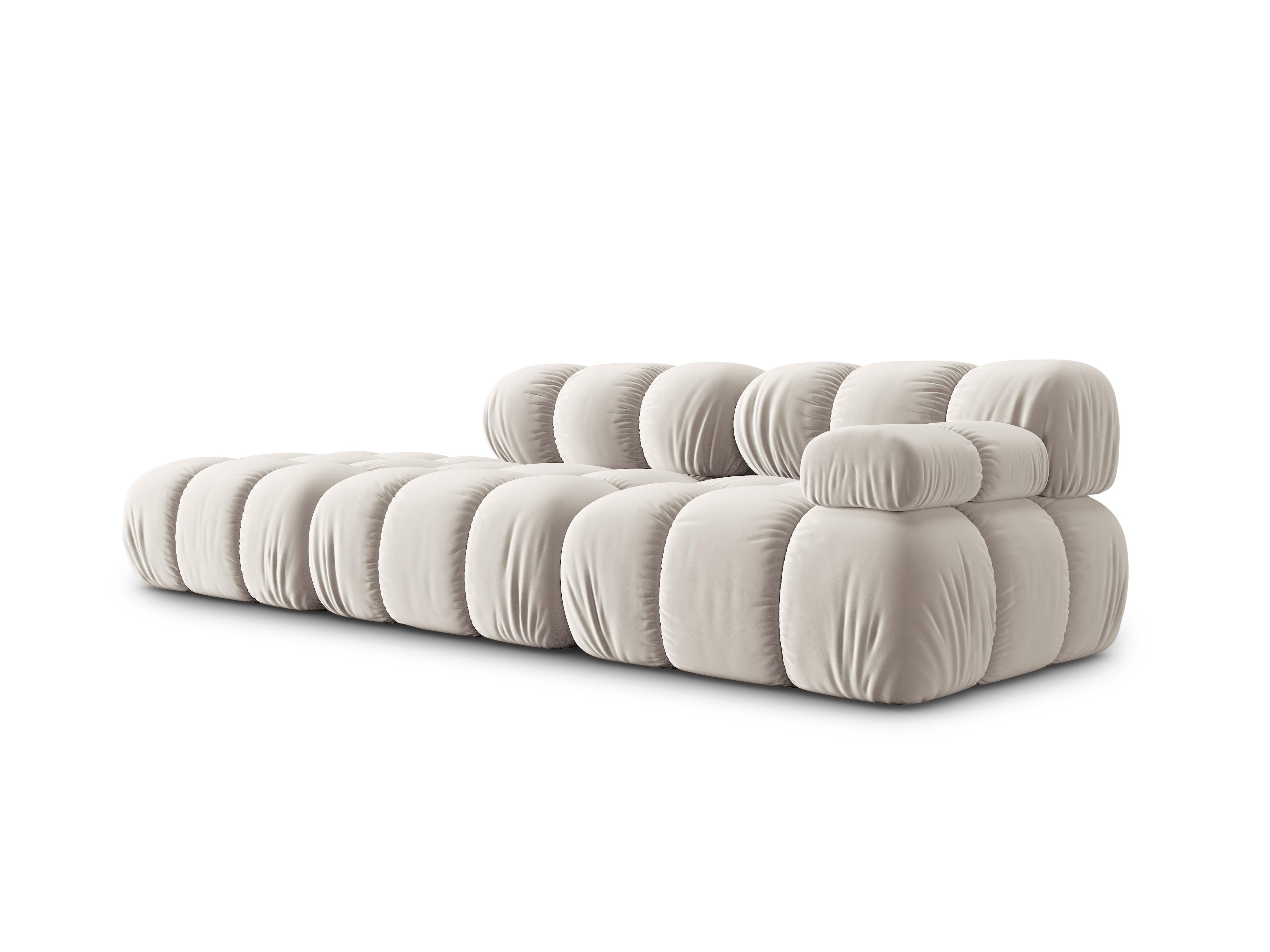 Sofa modułowa aksamitna lewostronna 4-osobowa TROPEA jasnobeżowy Milo Casa Eye on Design