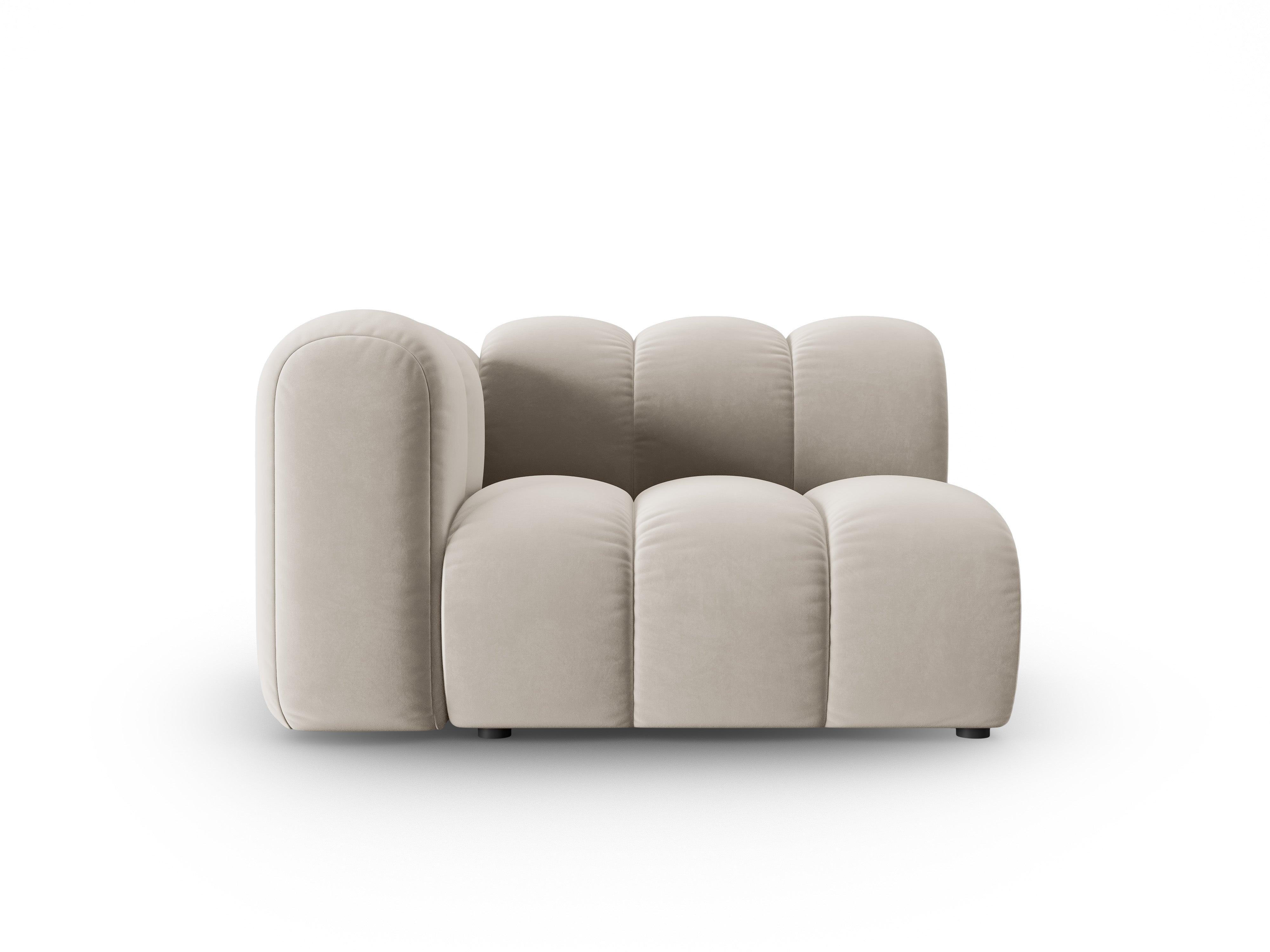 Sofa modułowa aksamitna lewostronna SKYLER beżowy - element końcowy Interieurs 86 Eye on Design