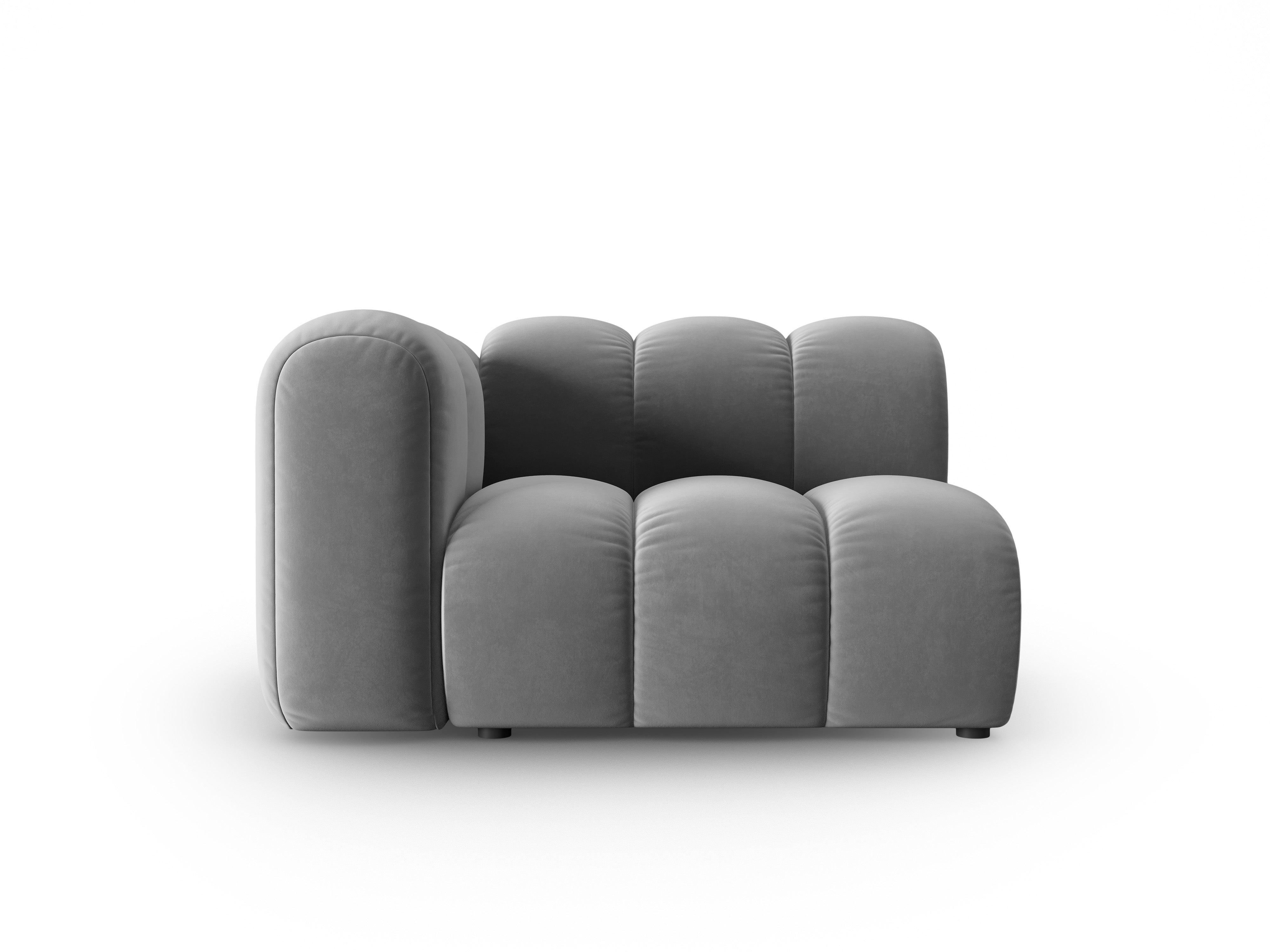 Sofa modułowa aksamitna lewostronna SKYLER szary - element końcowy Interieurs 86 Eye on Design