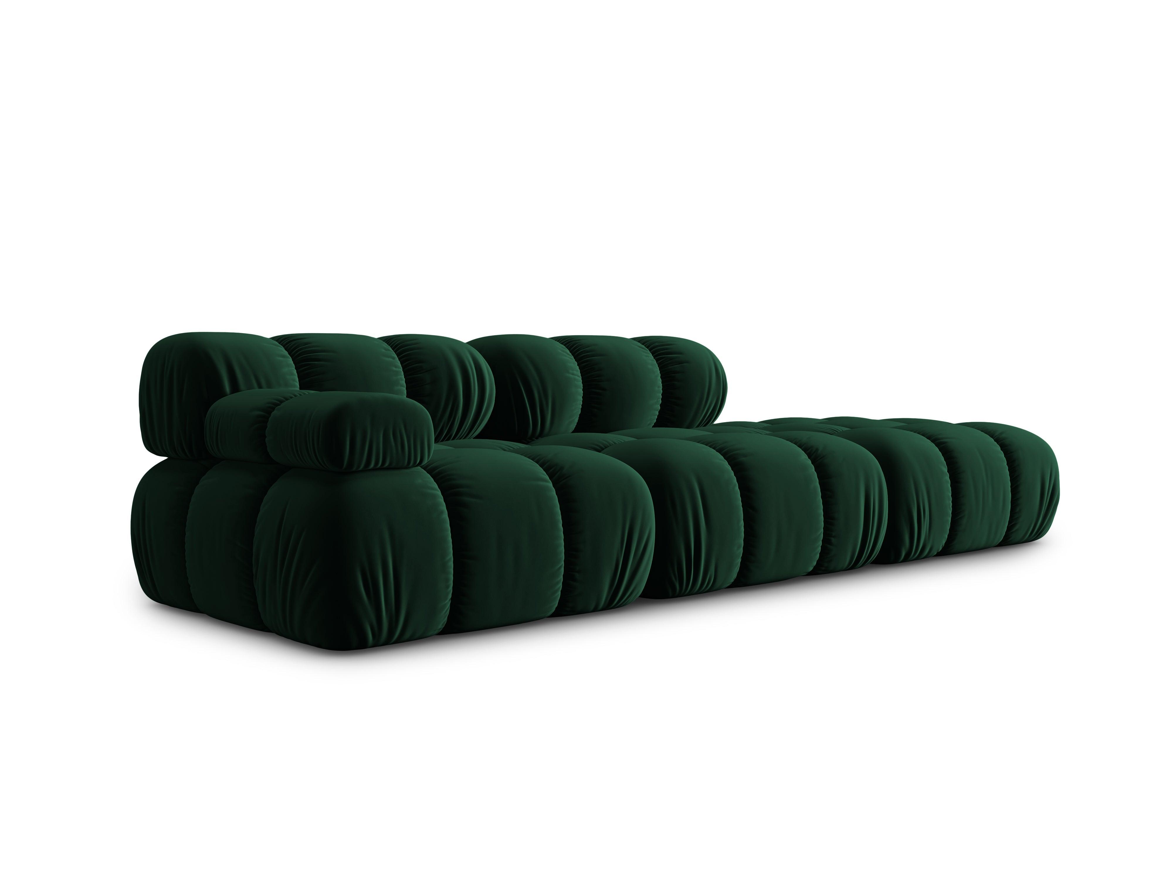 Sofa modułowa aksamitna prawostronna 4-osobowa TROPEA butelkowa zieleń Milo Casa Eye on Design